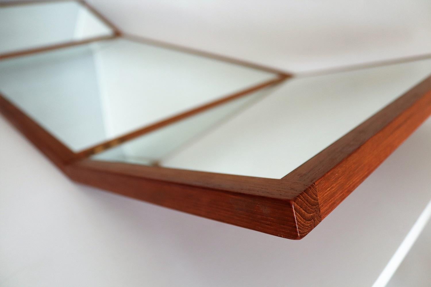 Danish Teak Foldable Wall Mirror by Kai Kristiansen for Aksel Kjersgaard, 1960s 8