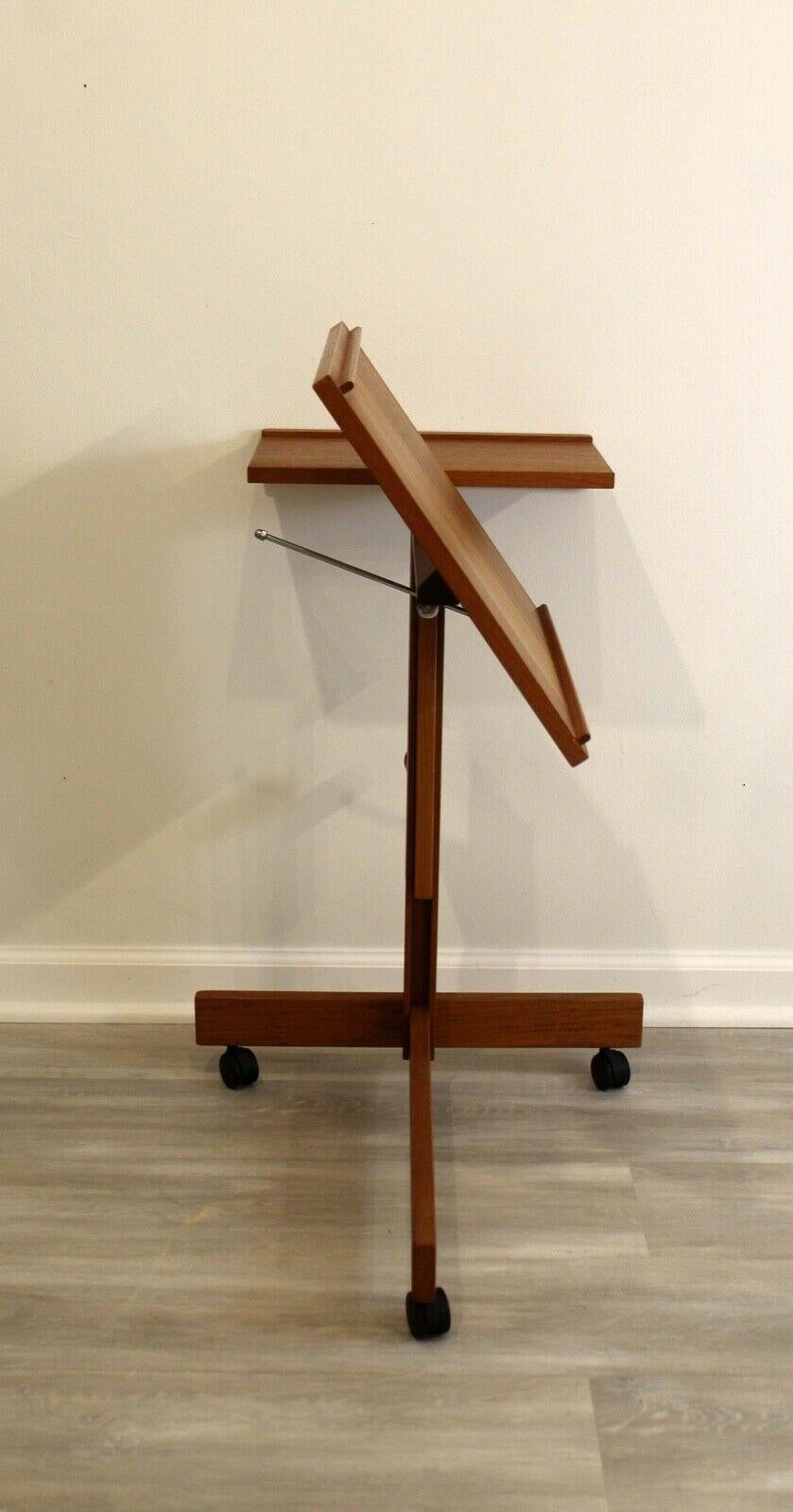 Danish Teak Furbo Spottrup Music Book Adjustable Writing Stand In Good Condition In Keego Harbor, MI