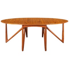 Danish Teak "Gateleg" Drop Leaf Dining Table by Niels Kofoed