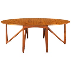 Retro Danish Teak "Gateleg" Drop Leaf Dining Table by Niels Kofoed