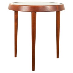 Danish Teak & Glass Round Side Table