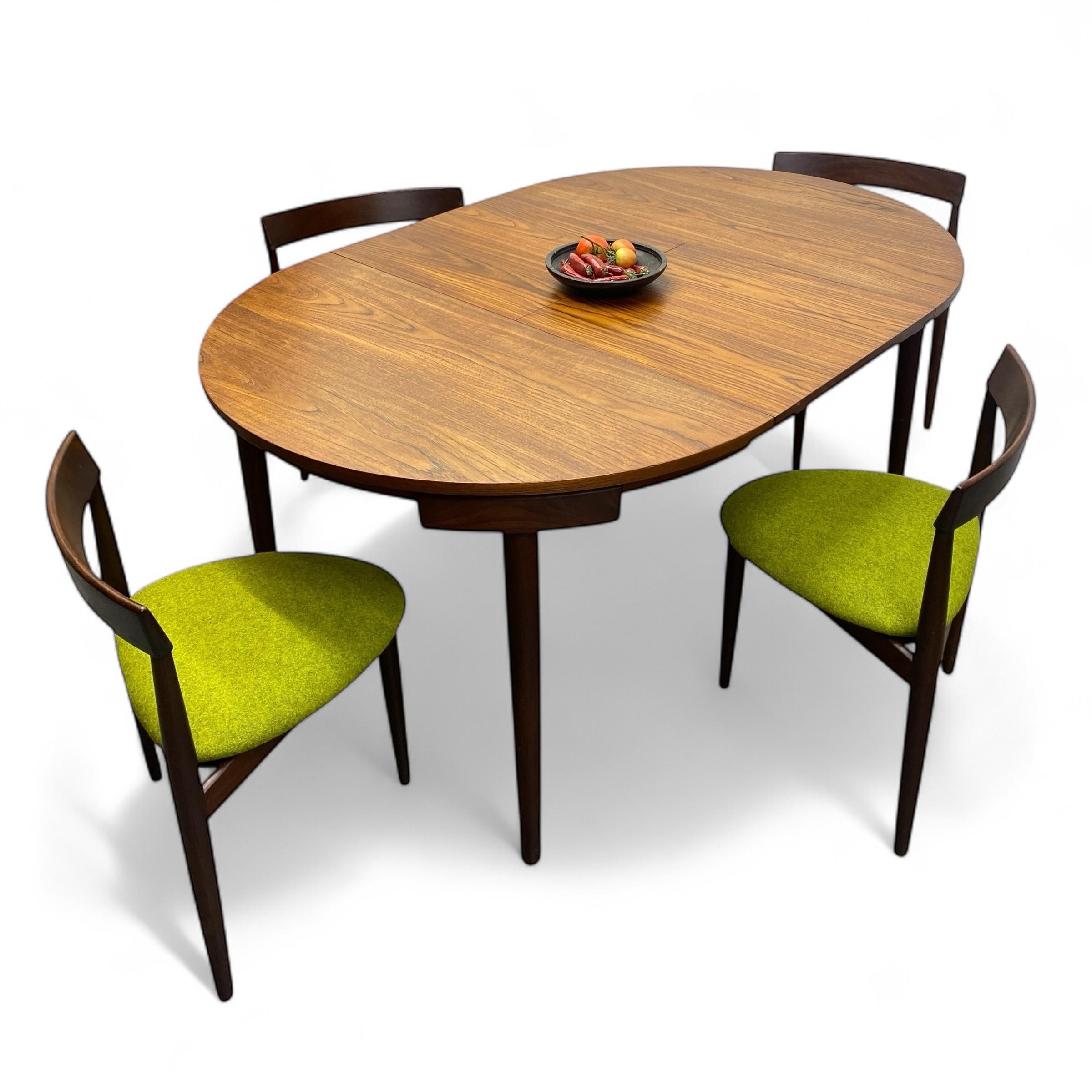 Danish Teak Hans Olsen Extending Dining Table & Chairs Frem Rojle For Sale 12