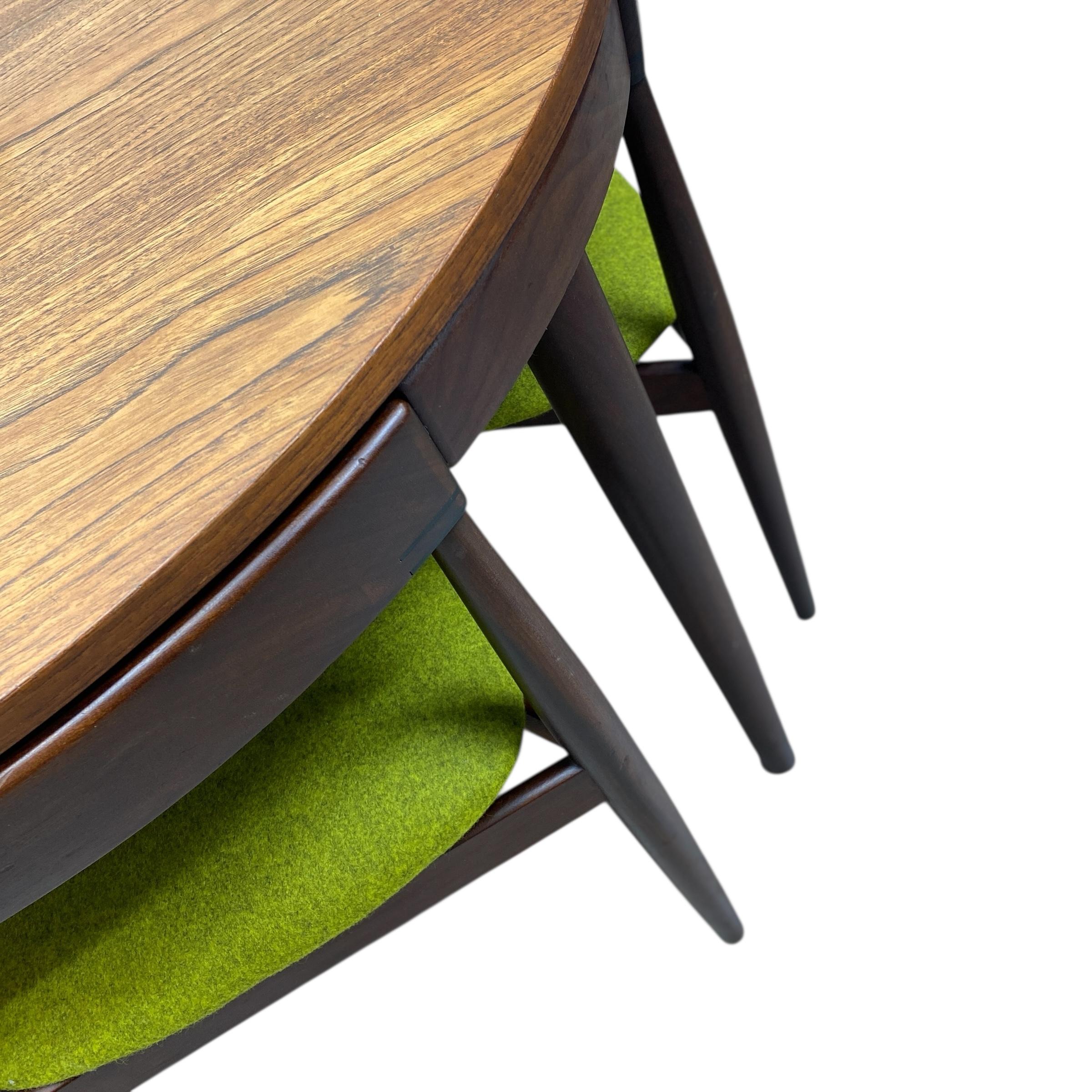 Danish Teak Hans Olsen Extending Dining Table & Chairs Frem Rojle In Good Condition For Sale In Otley, GB