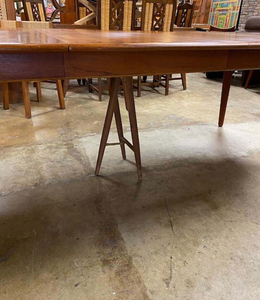Scandinavian Modern Danish Teak Henning Kjærnulf Extension Dining Table Model 62 for Sorø Stole