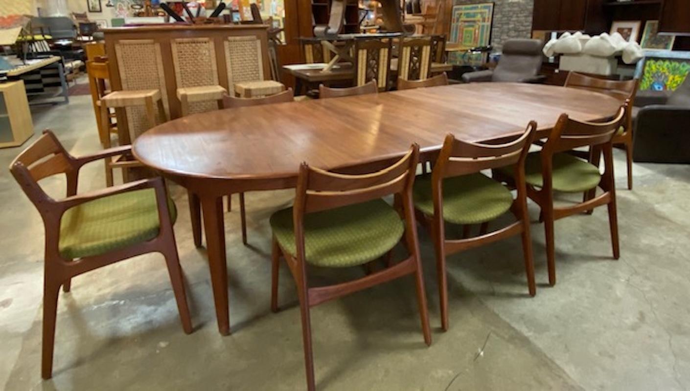 Danish Teak Henning Kjærnulf Extension Dining Table Model 62 for Sorø Stole 3
