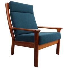 Dänischer Sessel mit hoher Rückenlehne aus Teakholz von Juul Kristensen für Glostrup:: 1960er Jahre