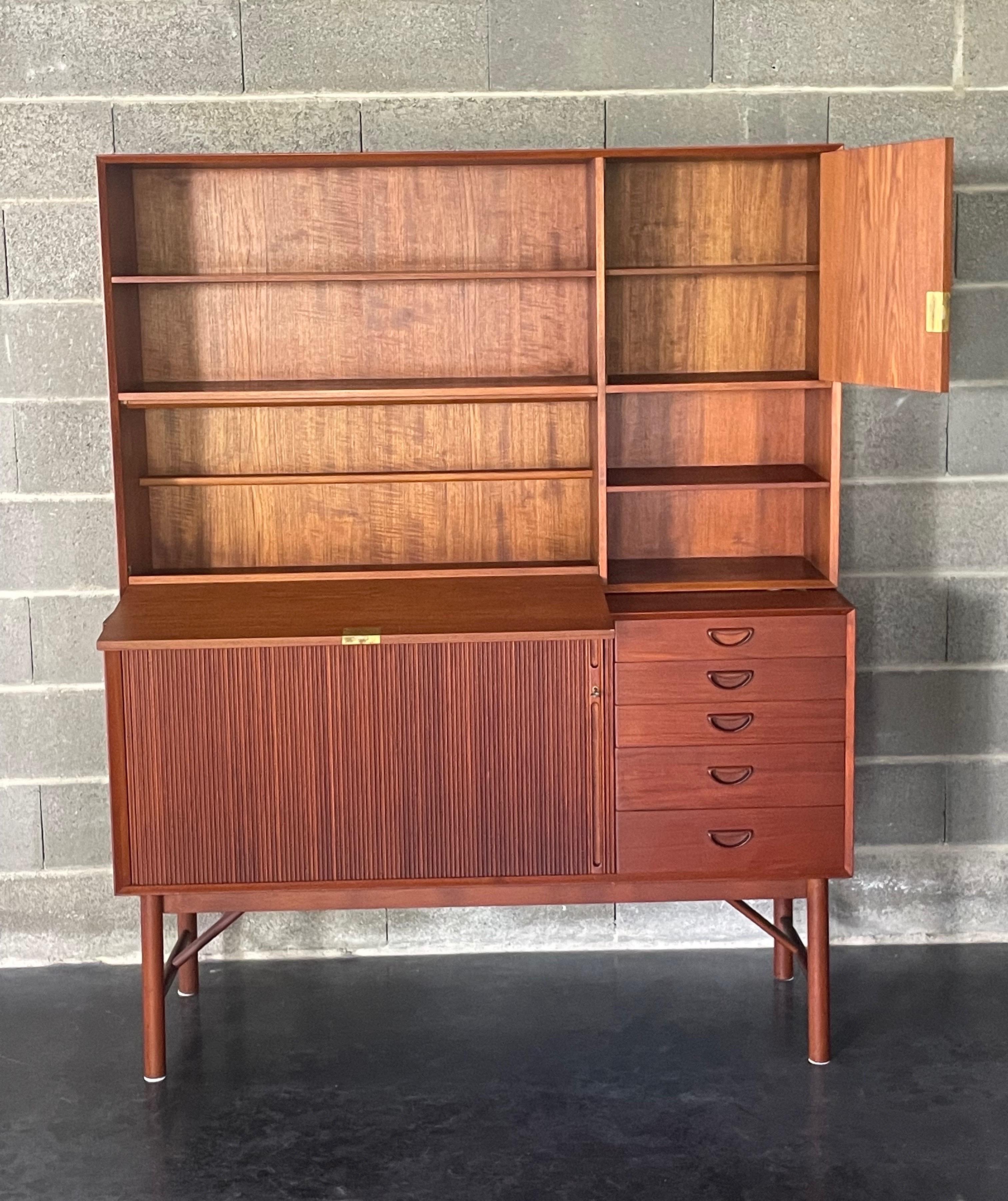 Scandinavian Modern Danish Teak Highboard Buffet by Hvidt & Mølgaard 60s  For Sale