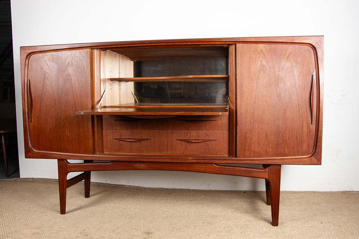 Dänisches Highboard aus Teakholz von Ærthoj Jensen und Mølholm Herning 1960er Jahre. im Angebot 6