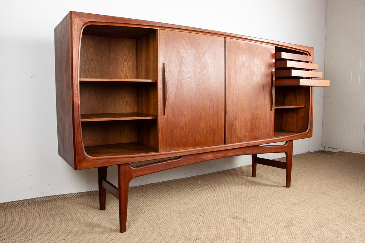 Dänisches Highboard aus Teakholz von Ærthoj Jensen und Mølholm Herning 1960er Jahre. im Angebot 8