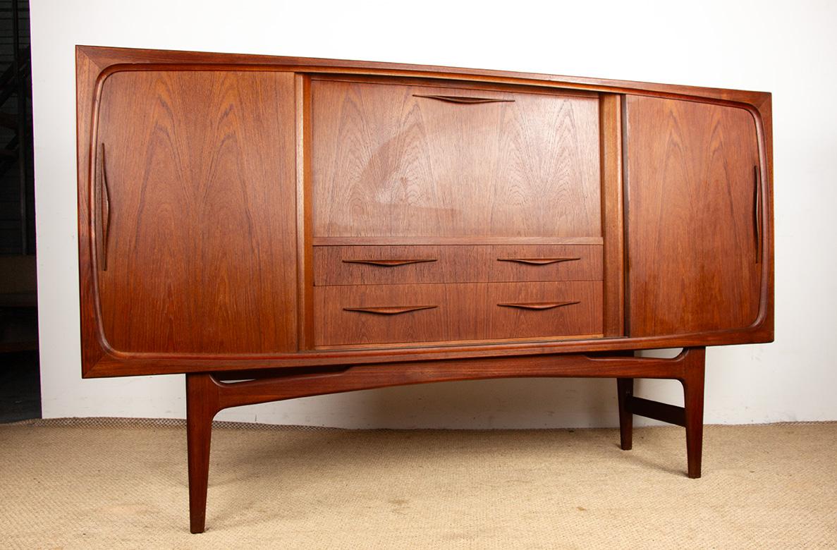 Dänisches Highboard aus Teakholz von Ærthoj Jensen und Mølholm Herning 1960er Jahre. im Angebot 14