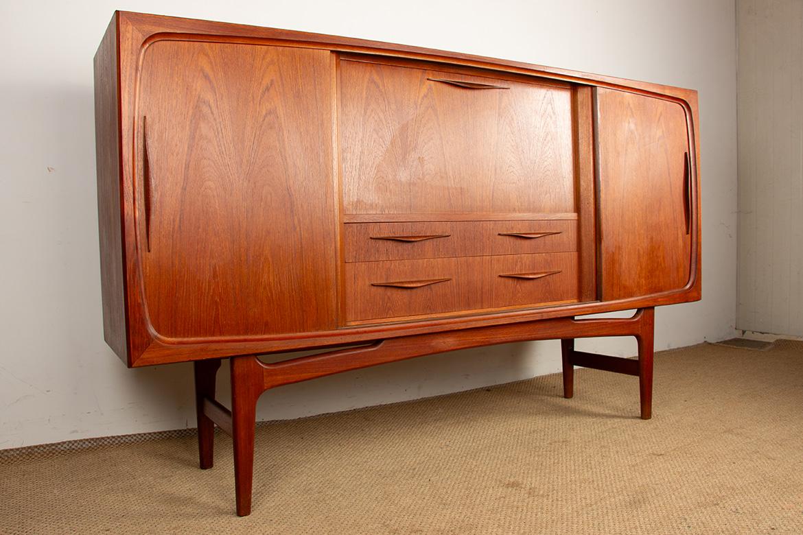 Dänisches Highboard aus Teakholz von Ærthoj Jensen und Mølholm Herning 1960er Jahre. im Angebot 3