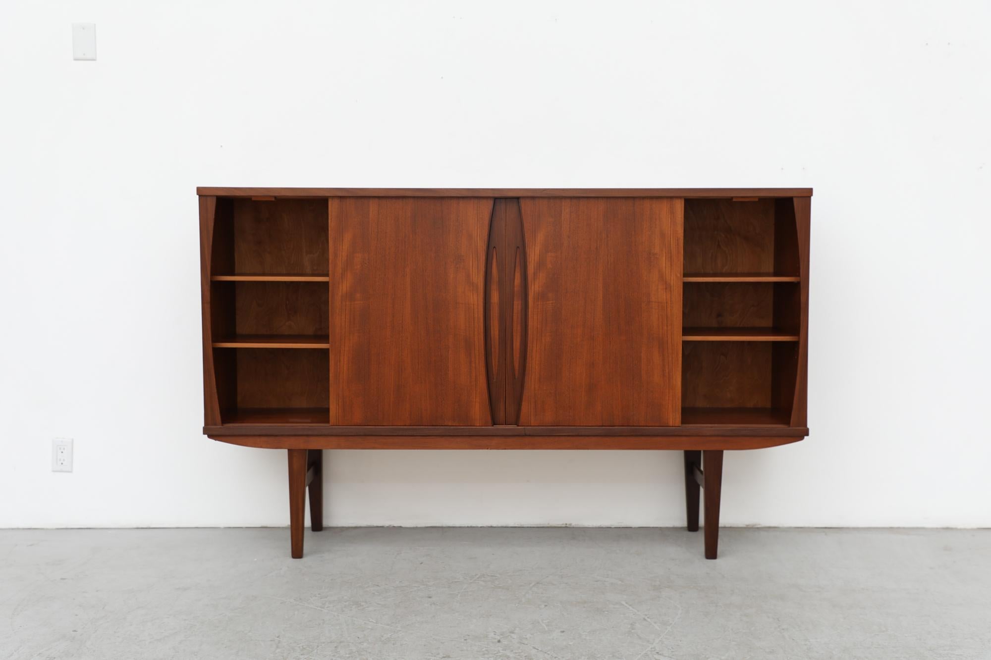 Mid-Century Modern Danish Teak Highboard with Rosewood Accents