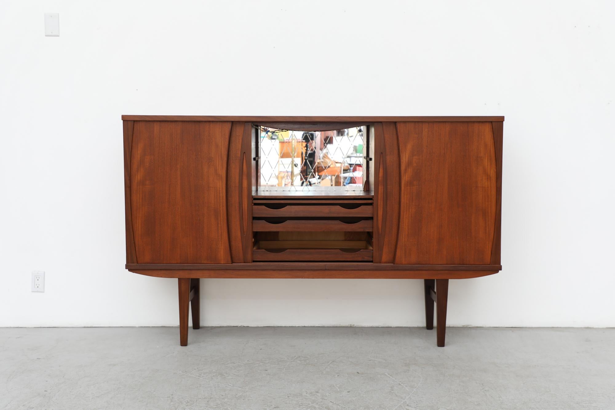 Mid-20th Century Danish Teak Highboard with Rosewood Accents