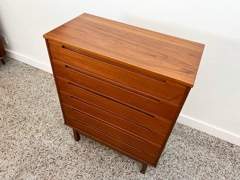 Danish Teak Highboy Dresser by Nils Jonsson For Sale at 1stDibs