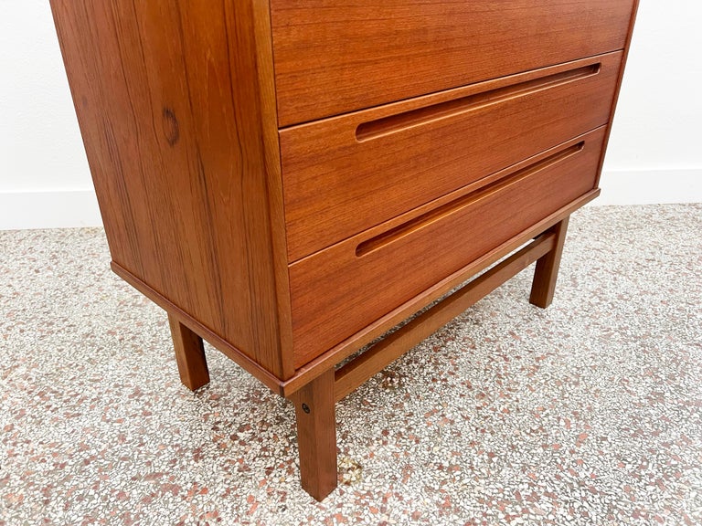 Danish Teak Highboy Dresser by Nils Jonsson For Sale at 1stDibs