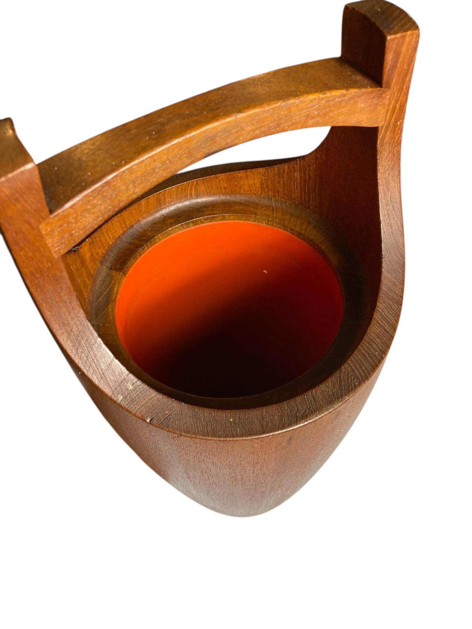 Fait main Seau à glace en teck danois par Jens Quistgaard pour Dansk Designs Milieu de siècle en vente