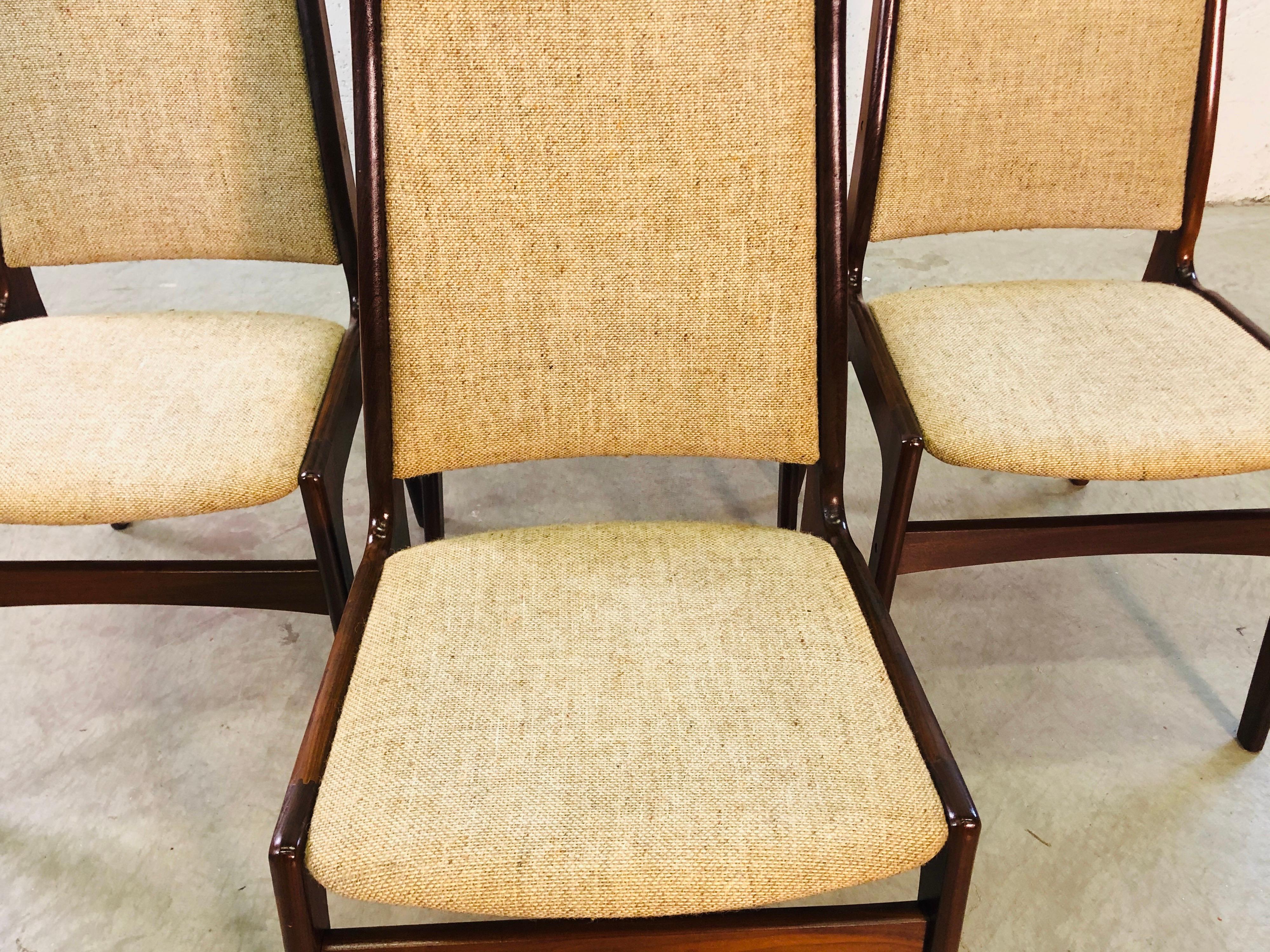 20th Century Danish Teak Johannes Anderson Dining Room Chairs, Set of 4 For Sale