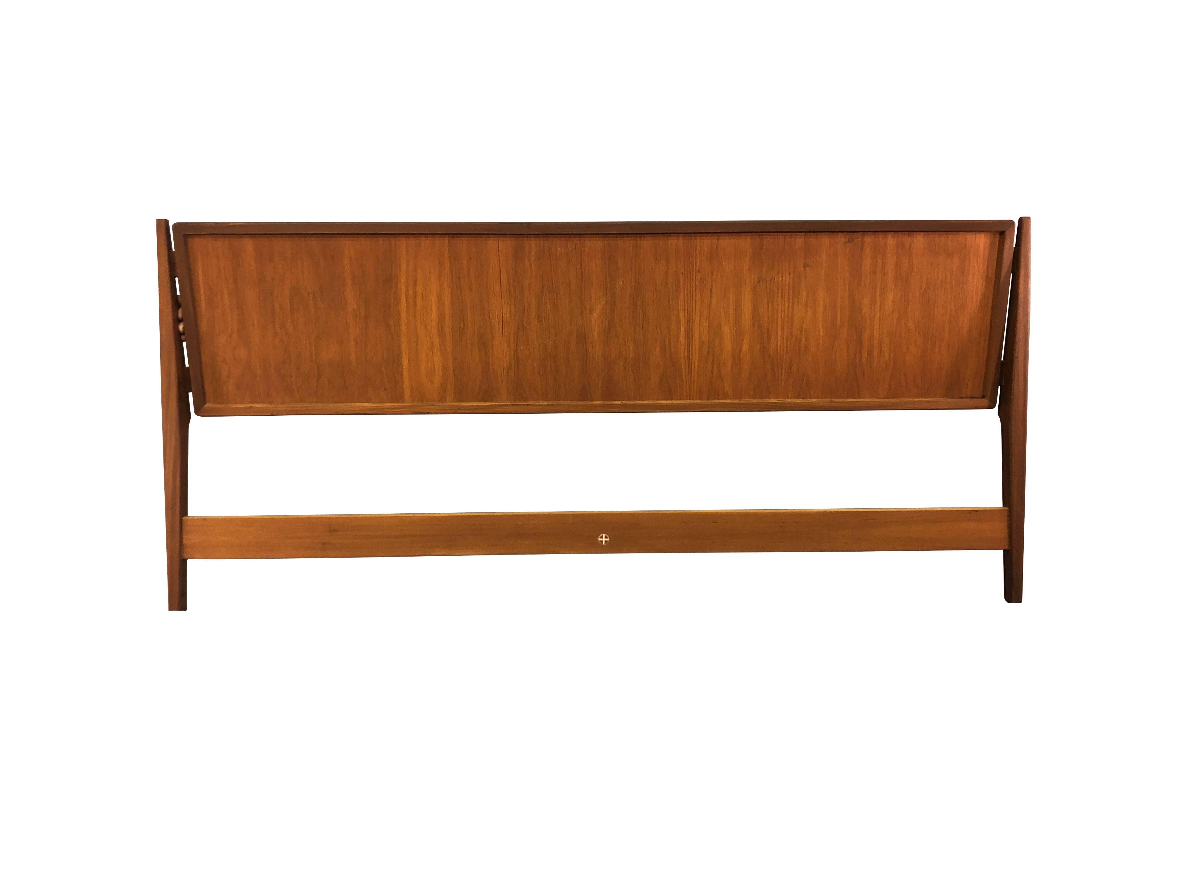 Danish Teak King-Size Headboard In Excellent Condition For Sale In Amherst, NH