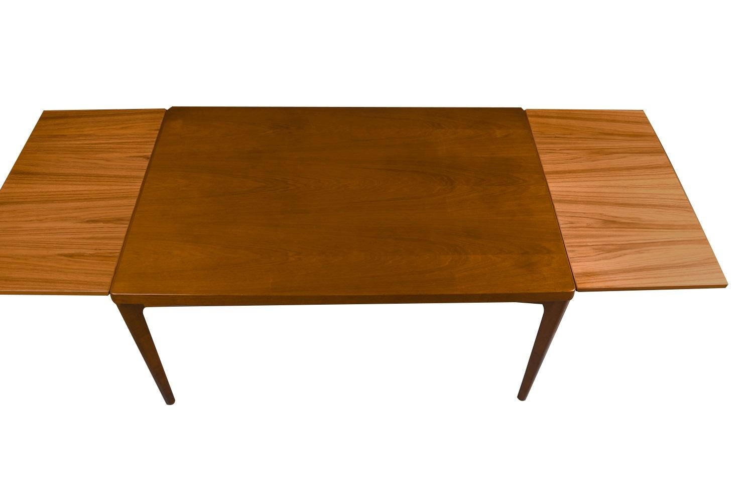 Mid-Century Modern Danish Teak Large Extendable Draw Leaf Dining Table For Sale