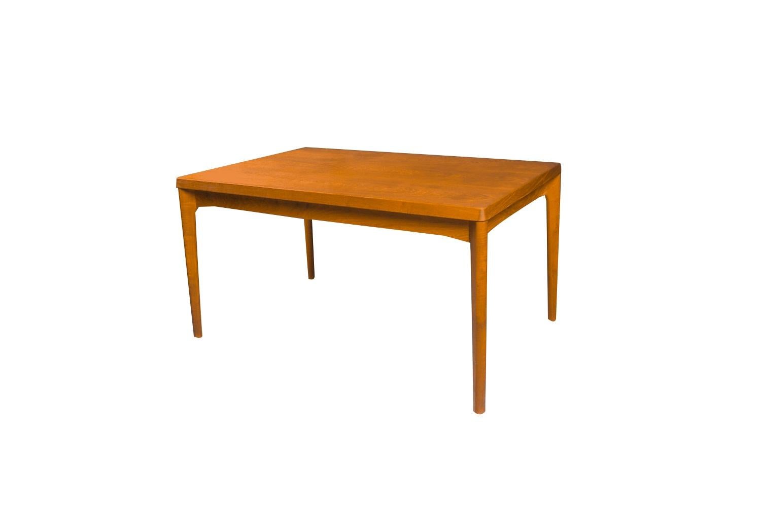 Mid-20th Century Danish Teak Large Extendable Draw Leaf Dining Table For Sale