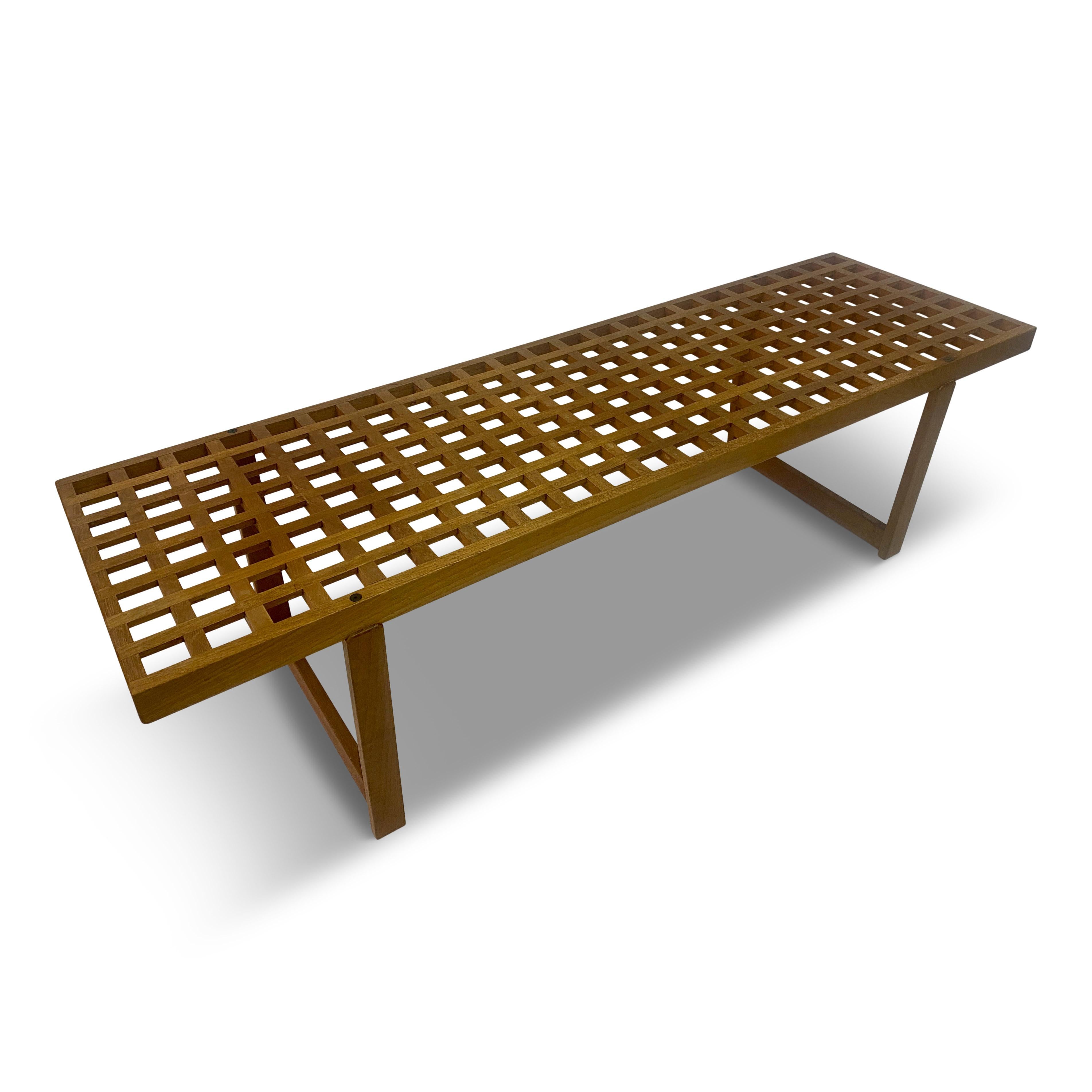 Danish Teak Lattice Bench or Coffee Table by Peter Lovig Nielsen 12