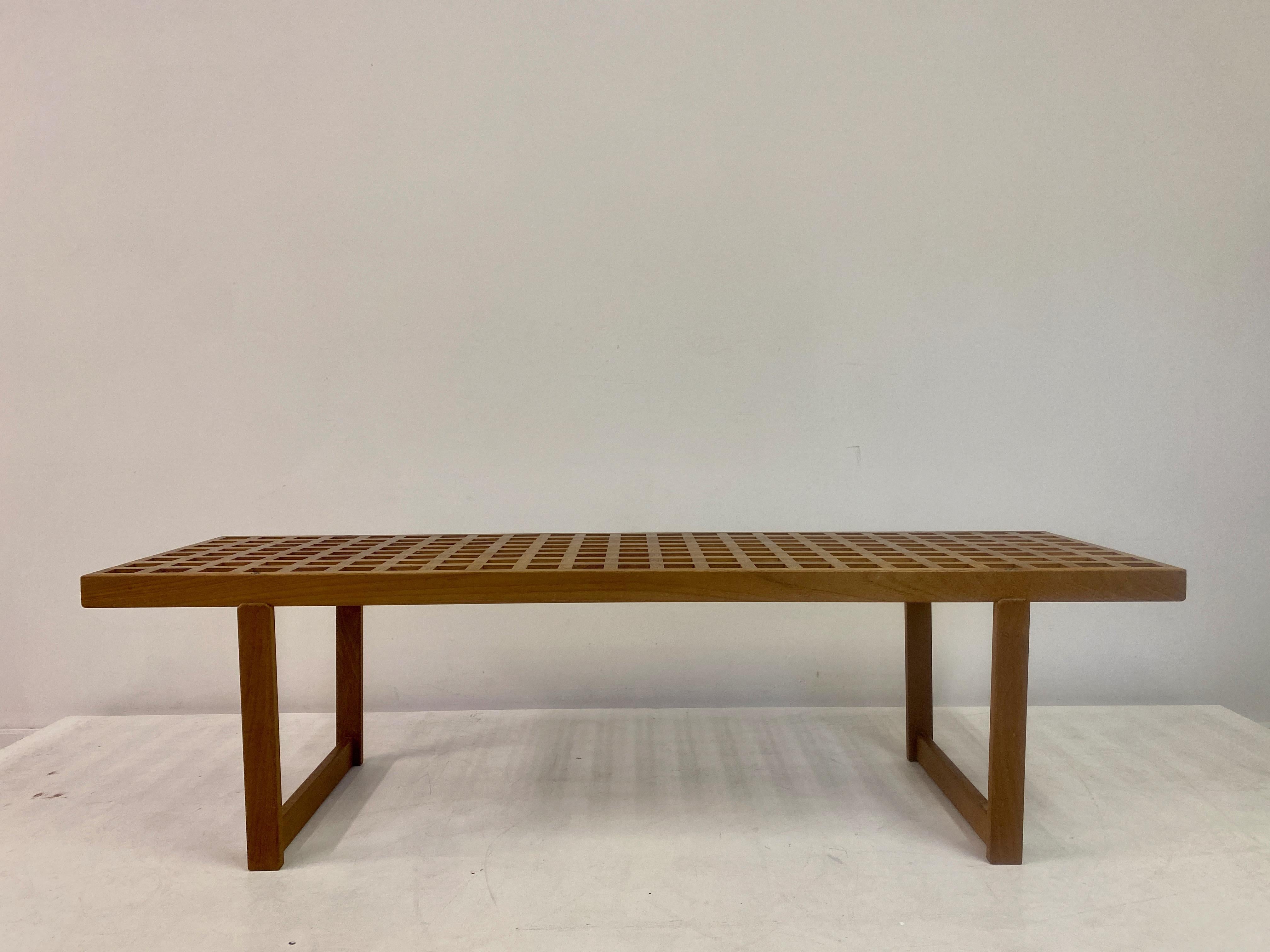 Slatted bench or coffee table

Teak

By Peter Lovig Nielsen

Danish 1960s

