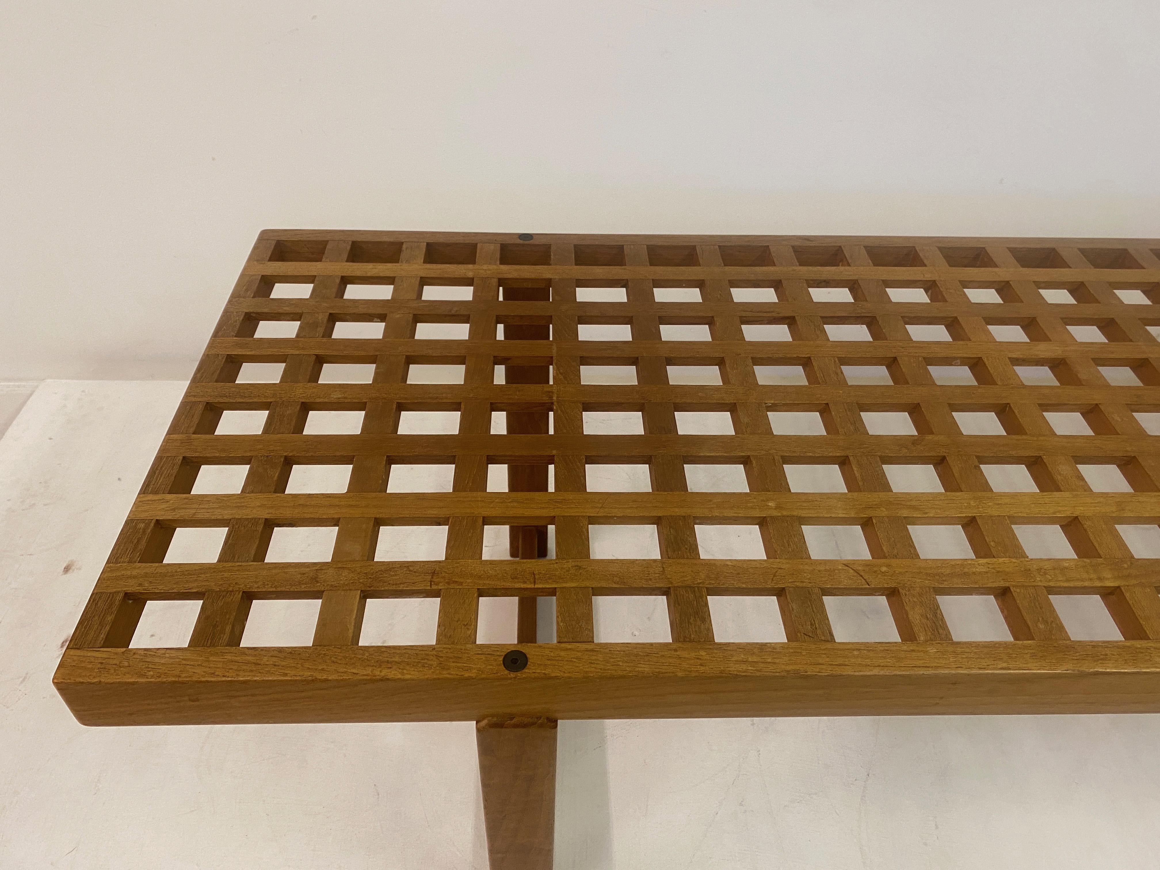 Danish Teak Lattice Bench or Coffee Table by Peter Lovig Nielsen In Good Condition In London, London