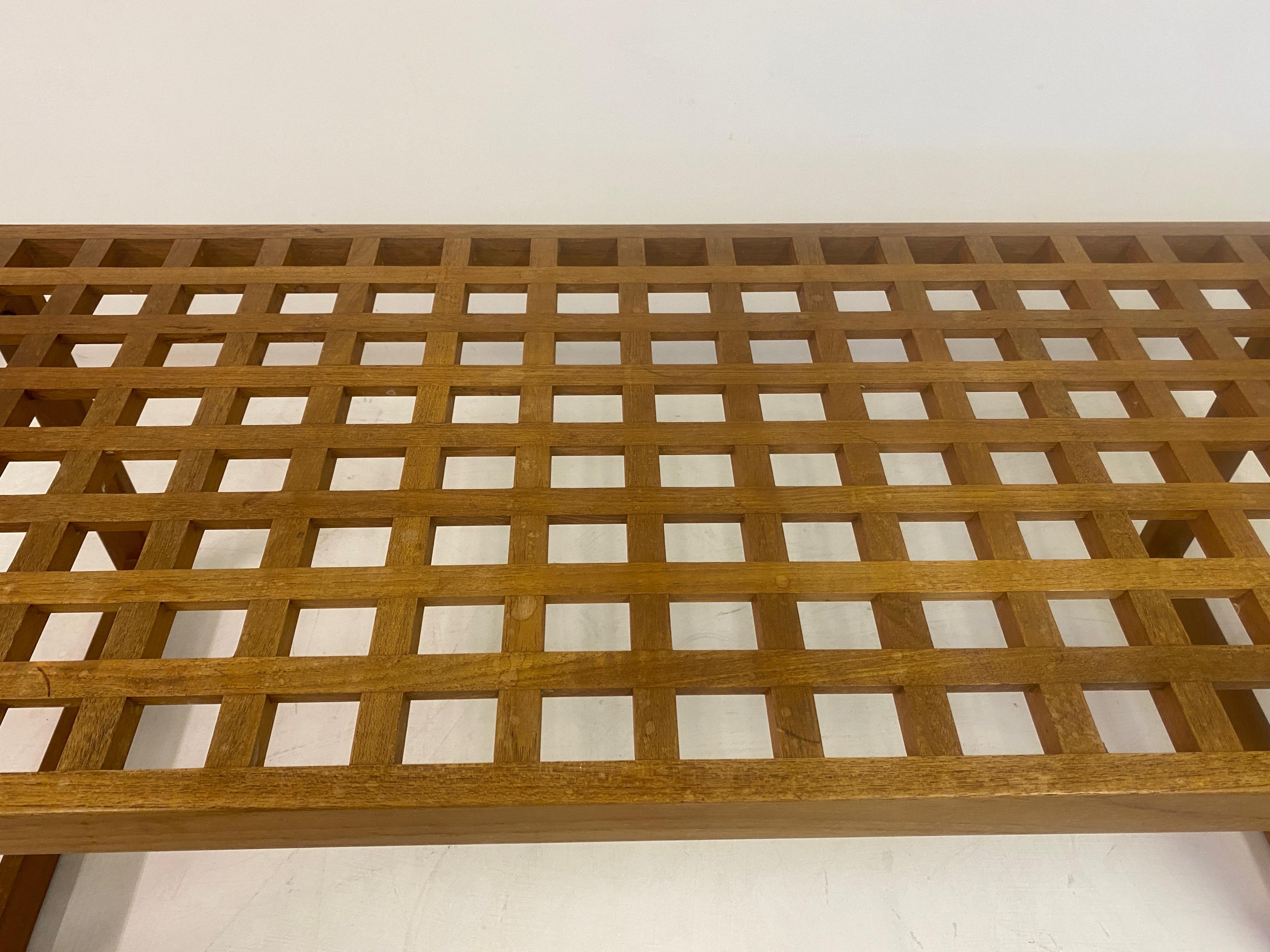 20th Century Danish Teak Lattice Bench or Coffee Table by Peter Lovig Nielsen