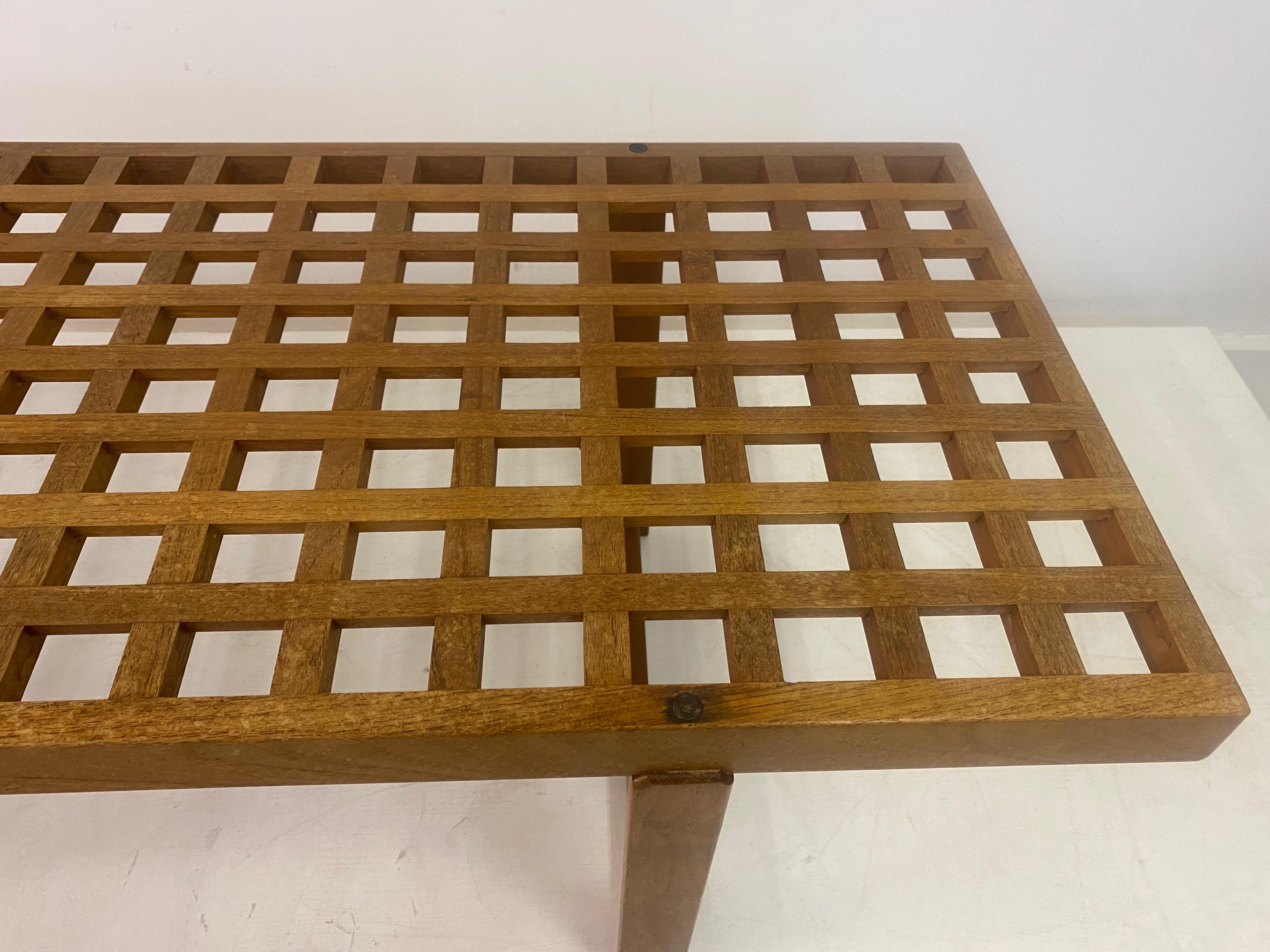 Danish Teak Lattice Bench or Coffee Table by Peter Lovig Nielsen 1