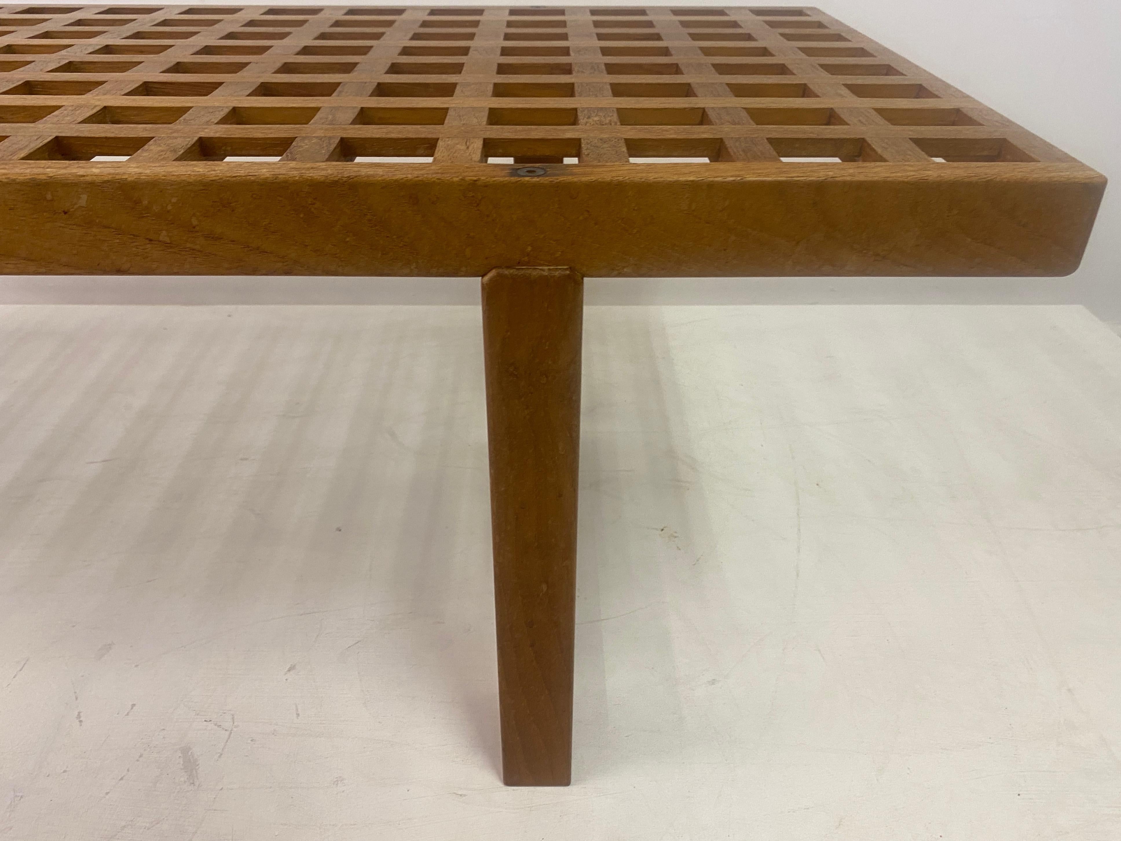 Danish Teak Lattice Bench or Coffee Table by Peter Lovig Nielsen 2