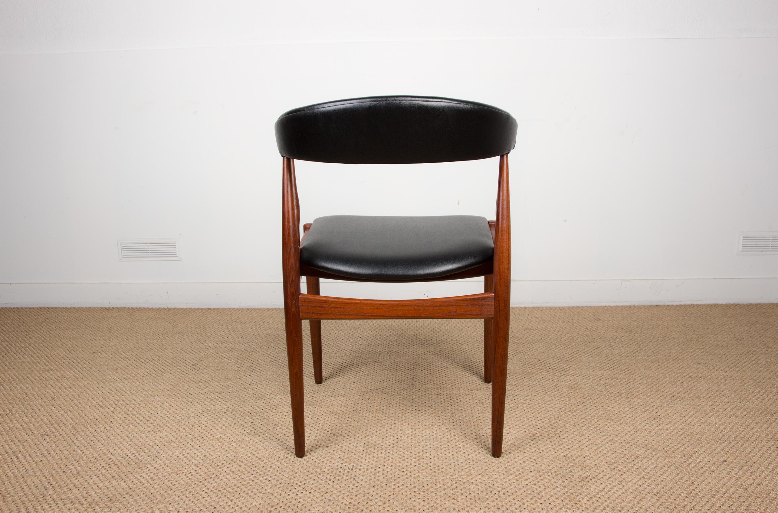 Danish Teak & Leatherette Side Chairs by Johannes Andersen for Bröderna 1960 6