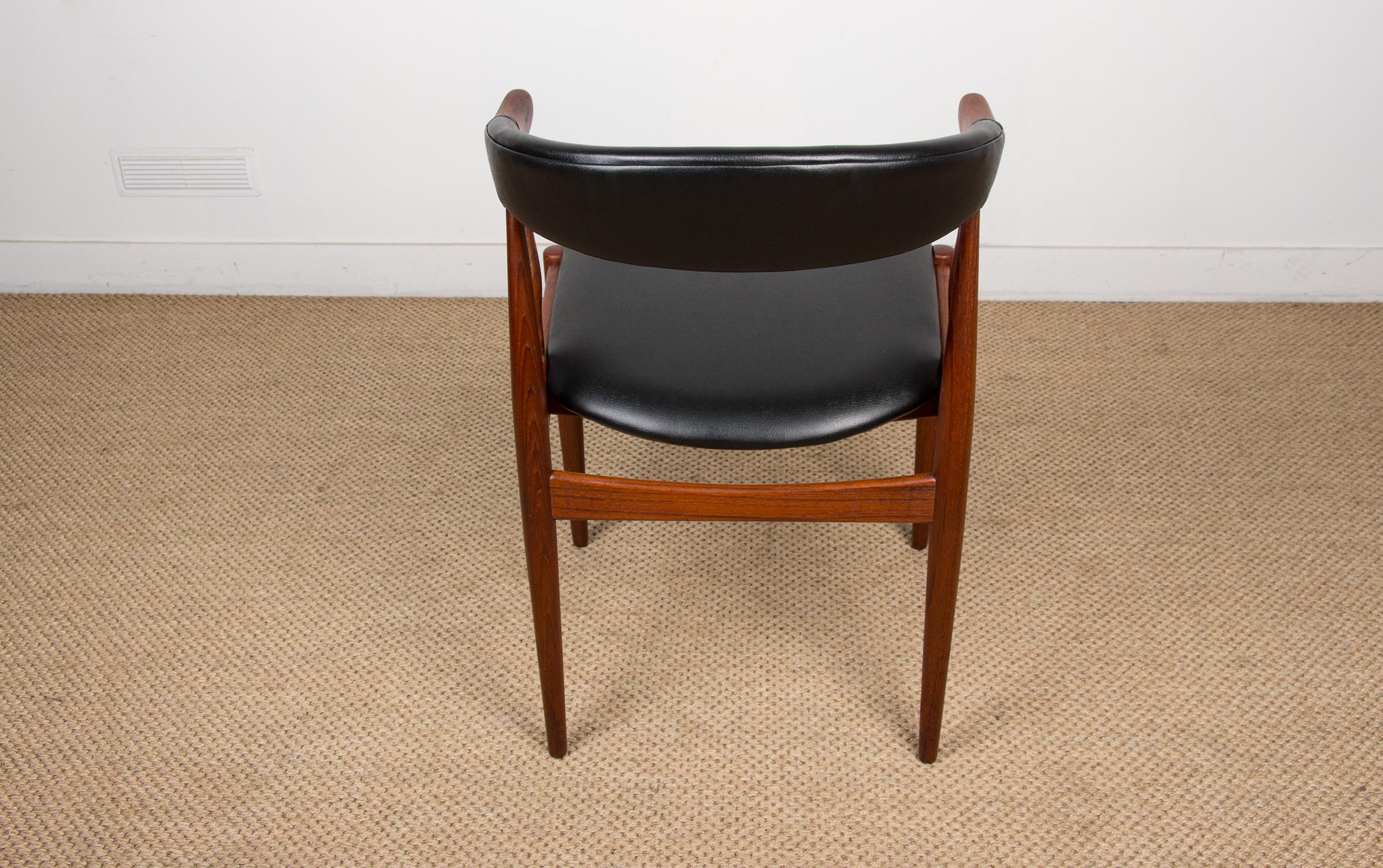 Danish Teak & Leatherette Side Chairs by Johannes Andersen for Bröderna 1960 7