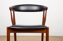 Danish Teak & Leatherette Side Chairs by Johannes Andersen for Bröderna 1960