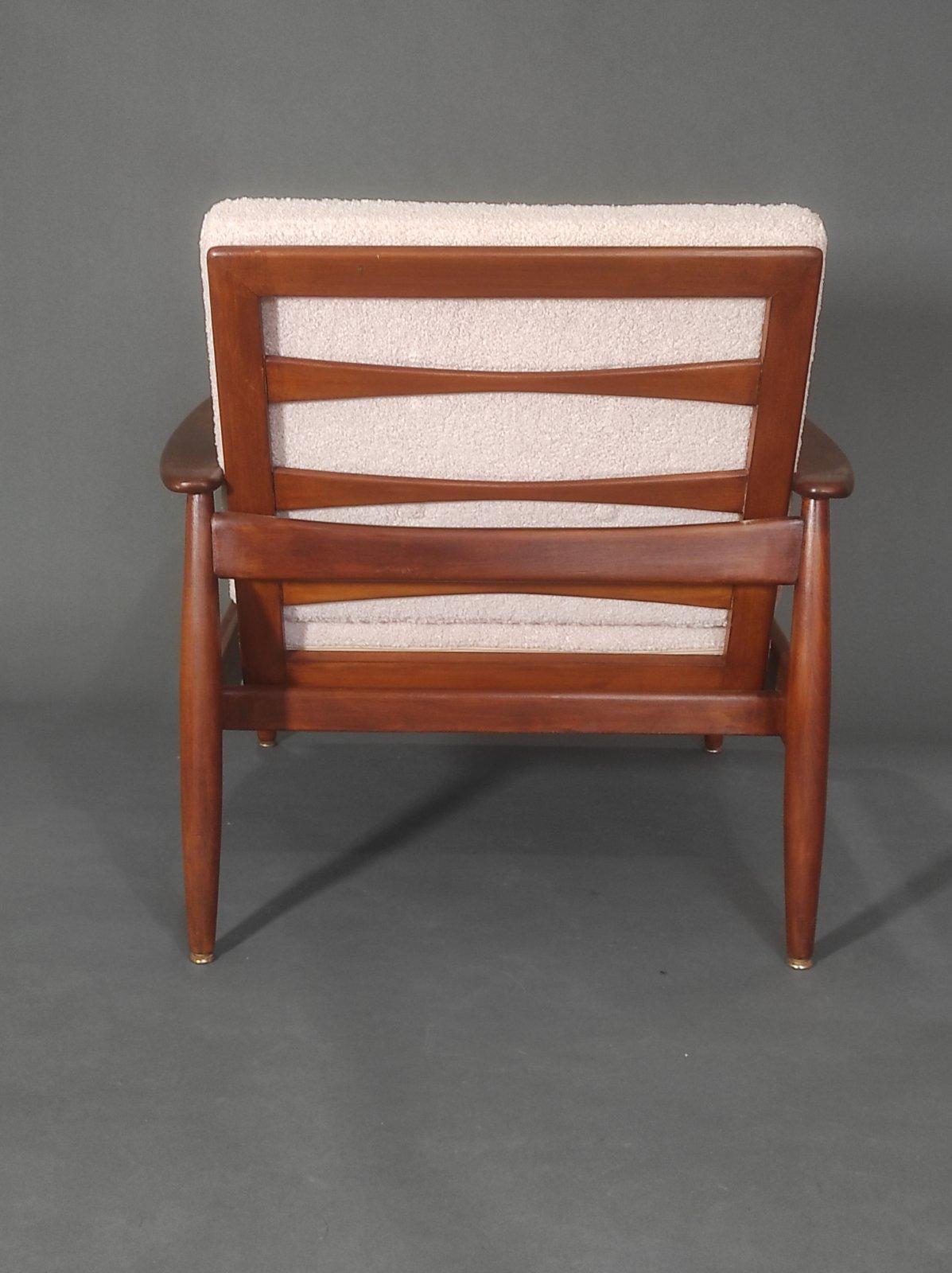 Danish Teak Longue Chair 1960s For Sale 1