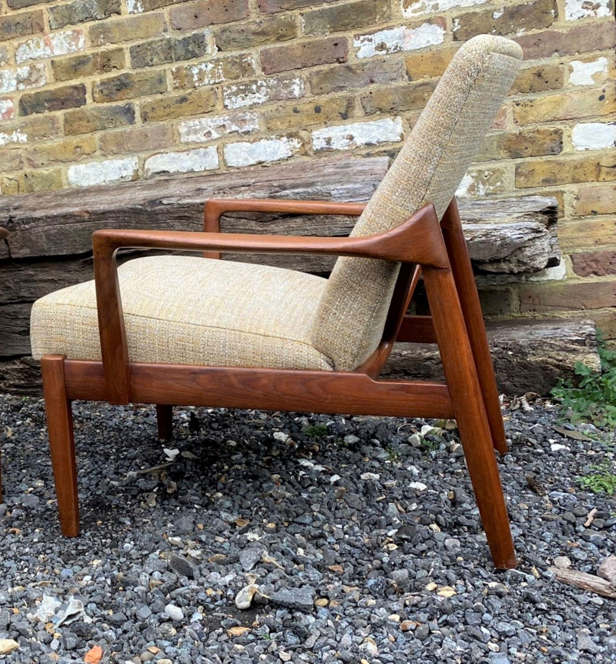 Danish Teak Lounge Chair by Tove & Edvard Kindt-Larsen for France & Son, Danish 3