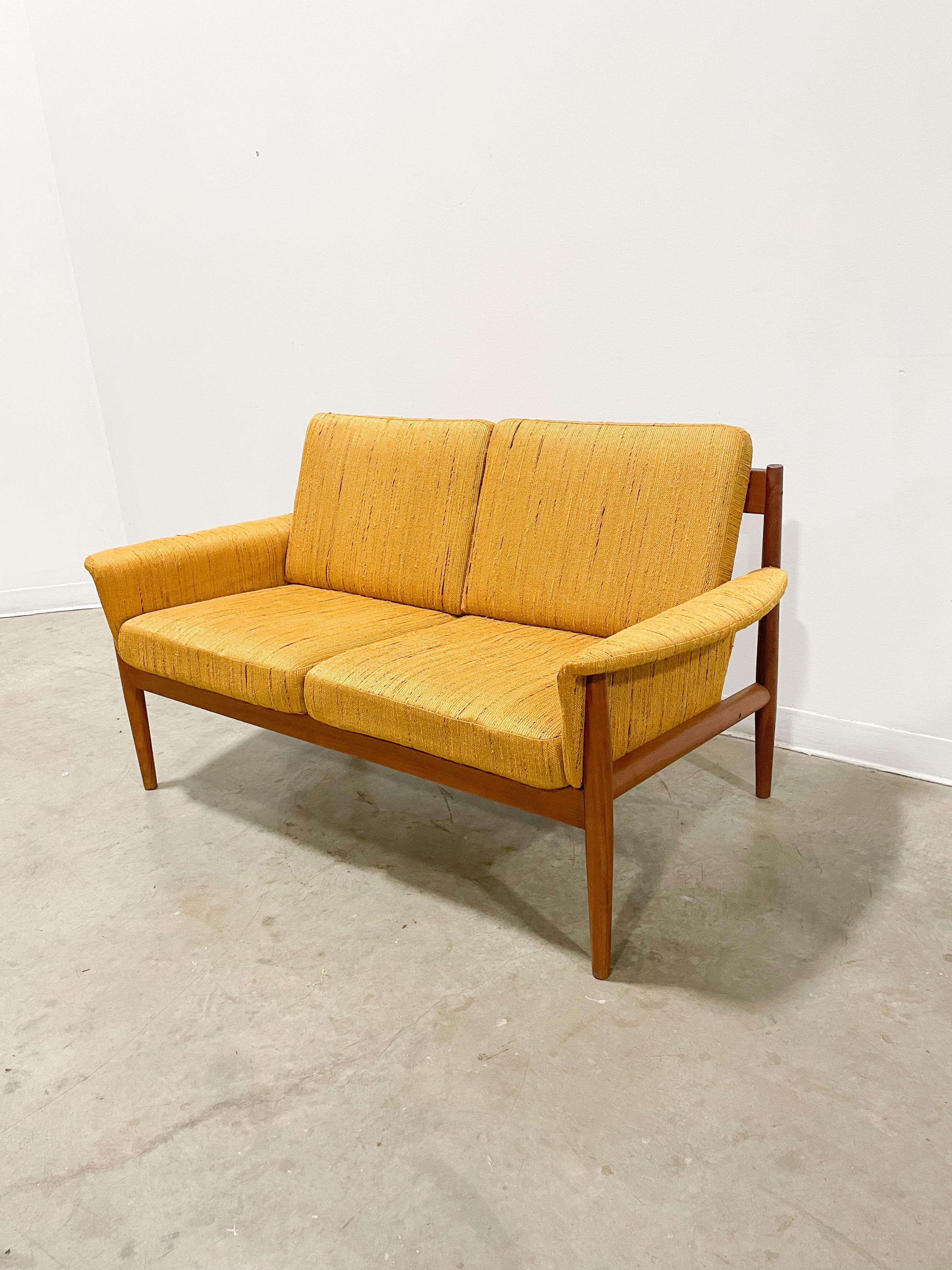 Danish Teak Loveseat by Grete Jalk for France and Son In Good Condition In Kalamazoo, MI