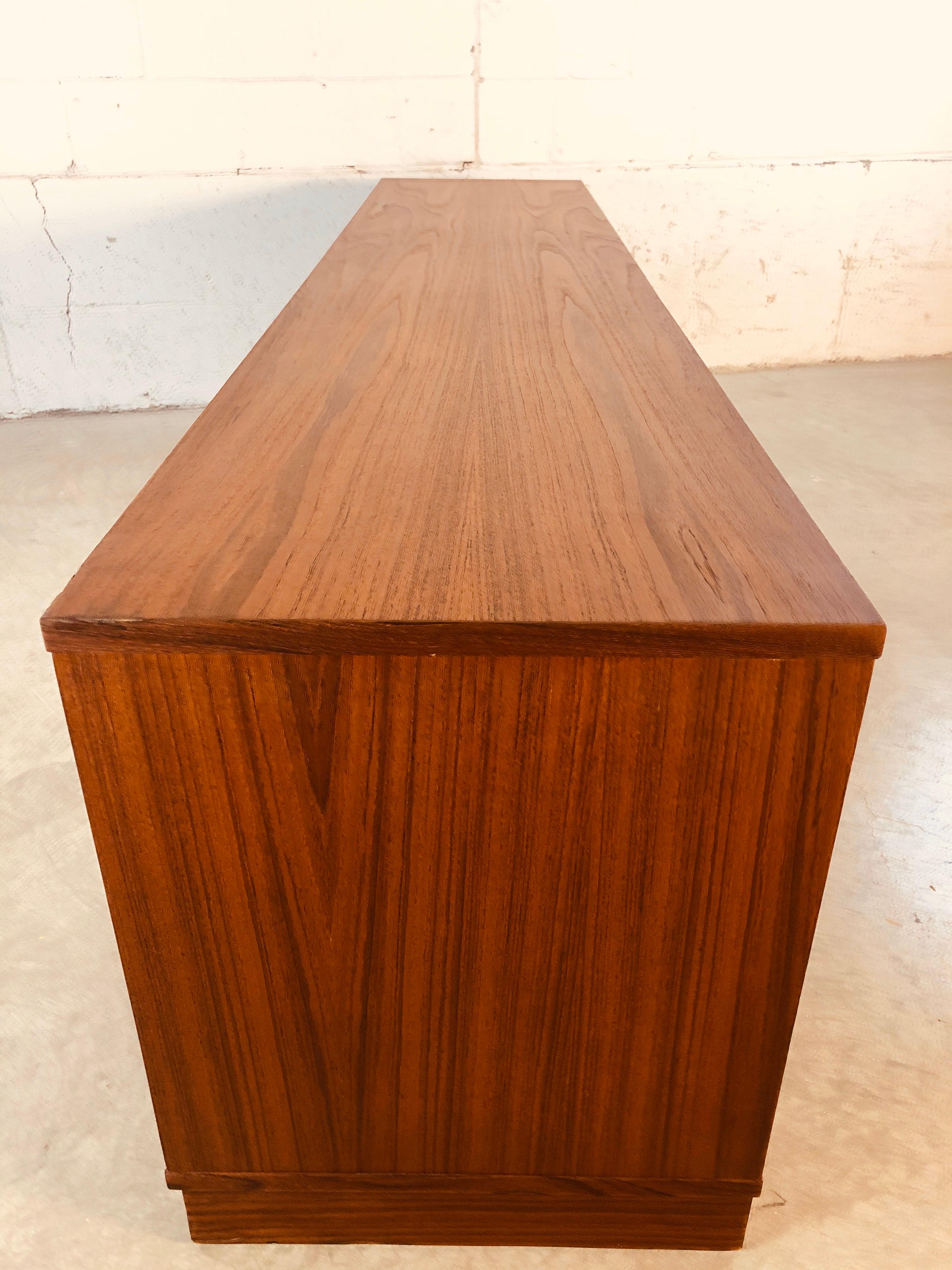 Danish Teak Low Slide Front Credenza For Sale 9