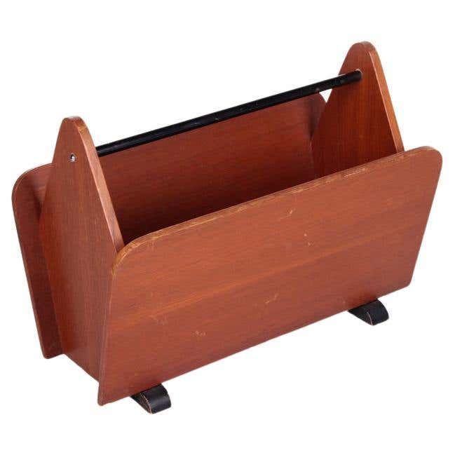 Danish Modern Solid Teak Magazine Rack For Sale at 1stDibs