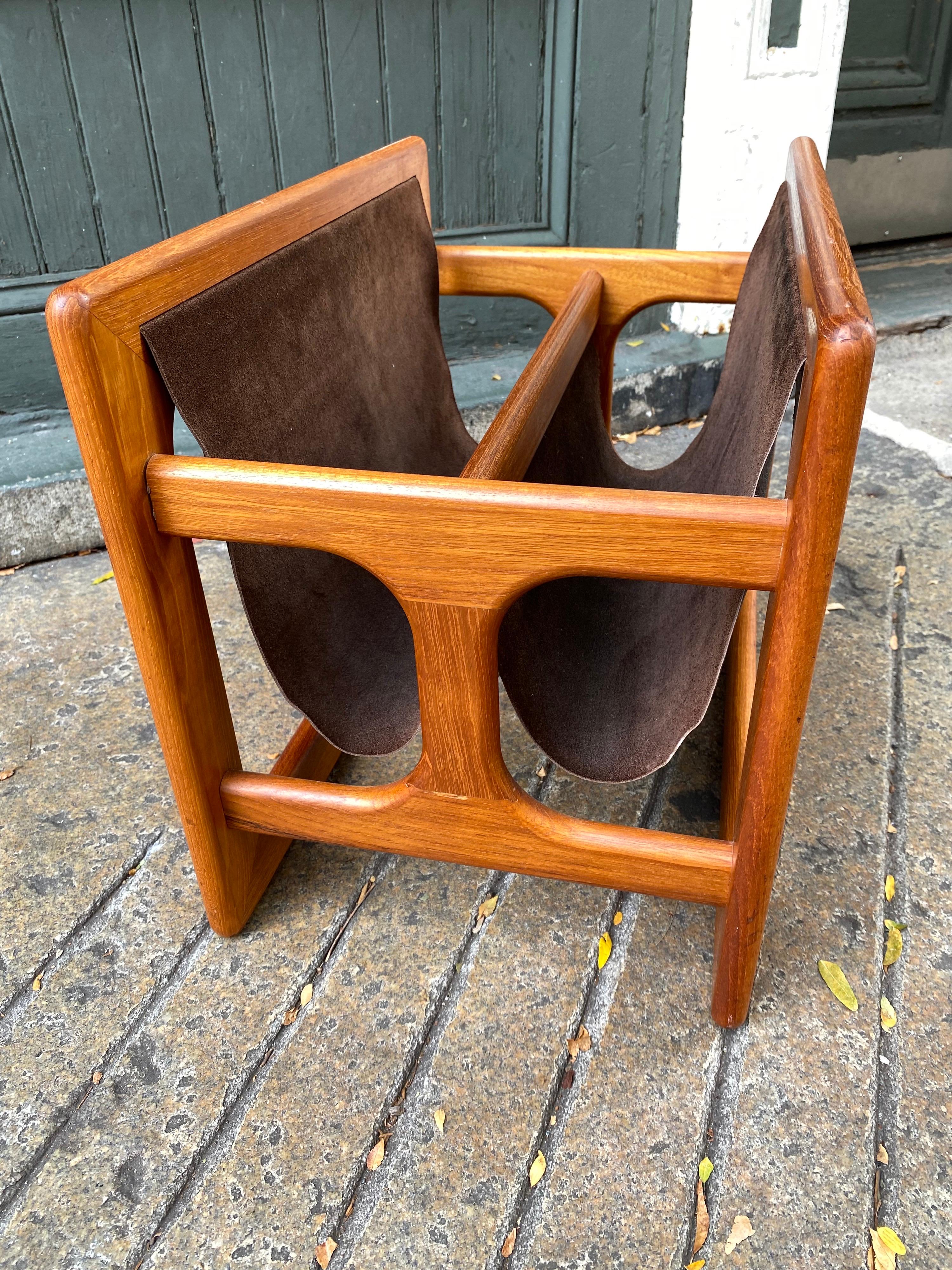 Late 20th Century Danish Teak Magazine Rack