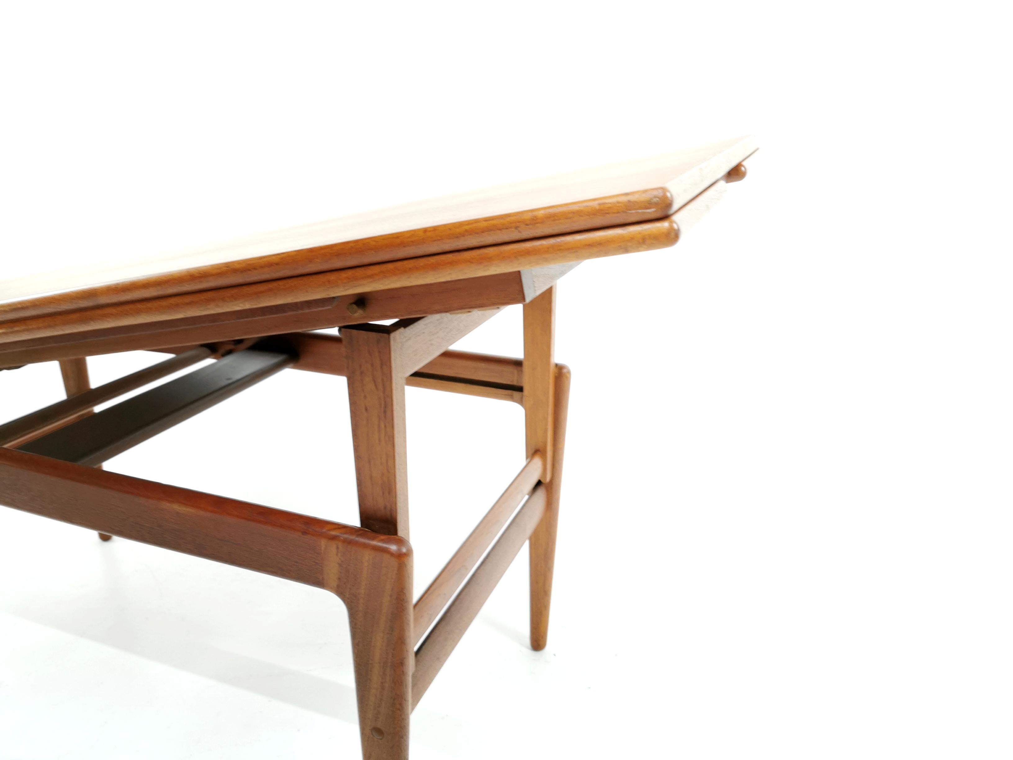 Danish Teak Metamorphic Coffee and Dining Table, Kai Kristiansen for Vildbjerg M For Sale 2