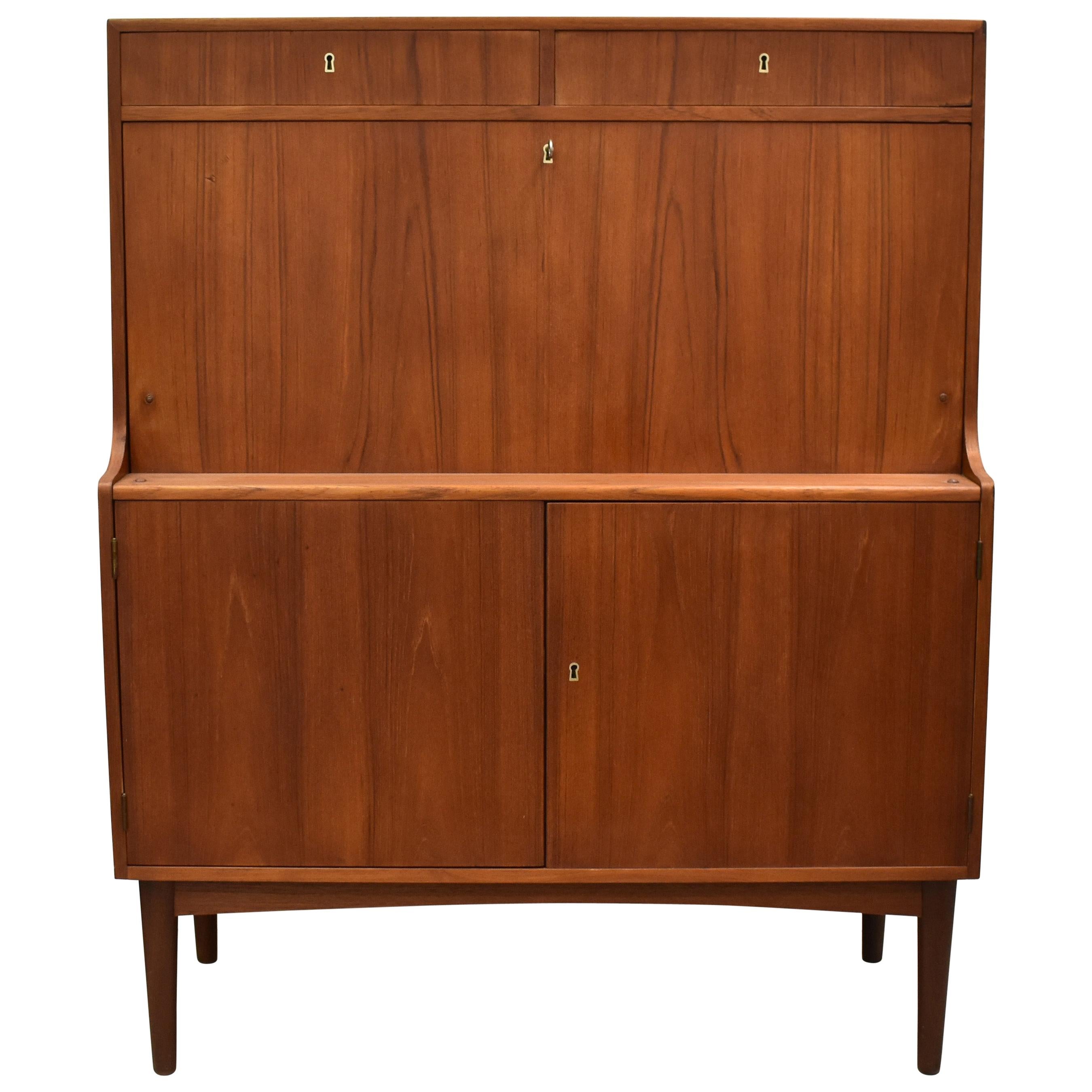 Danish Teak Midcentury Bar Cabinet Tall Sideboard at 1stDibs | mid ...