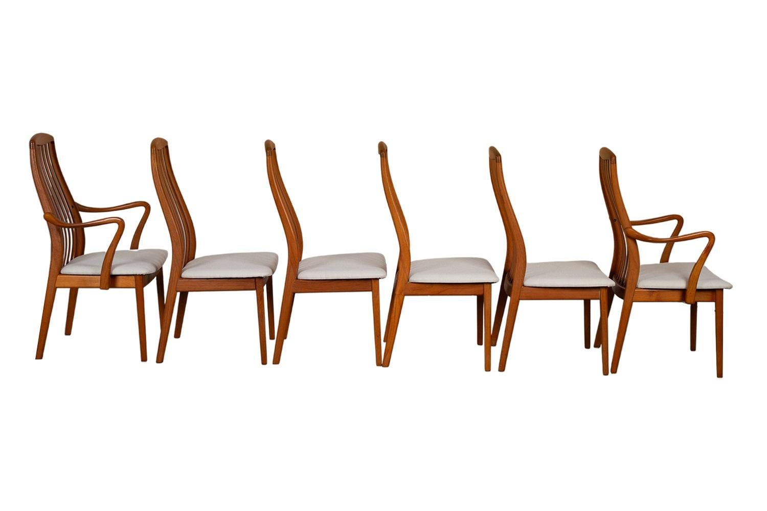 Mid-Century moderno Set di 6 sedie da pranzo in teak danese di metà secolo in vendita