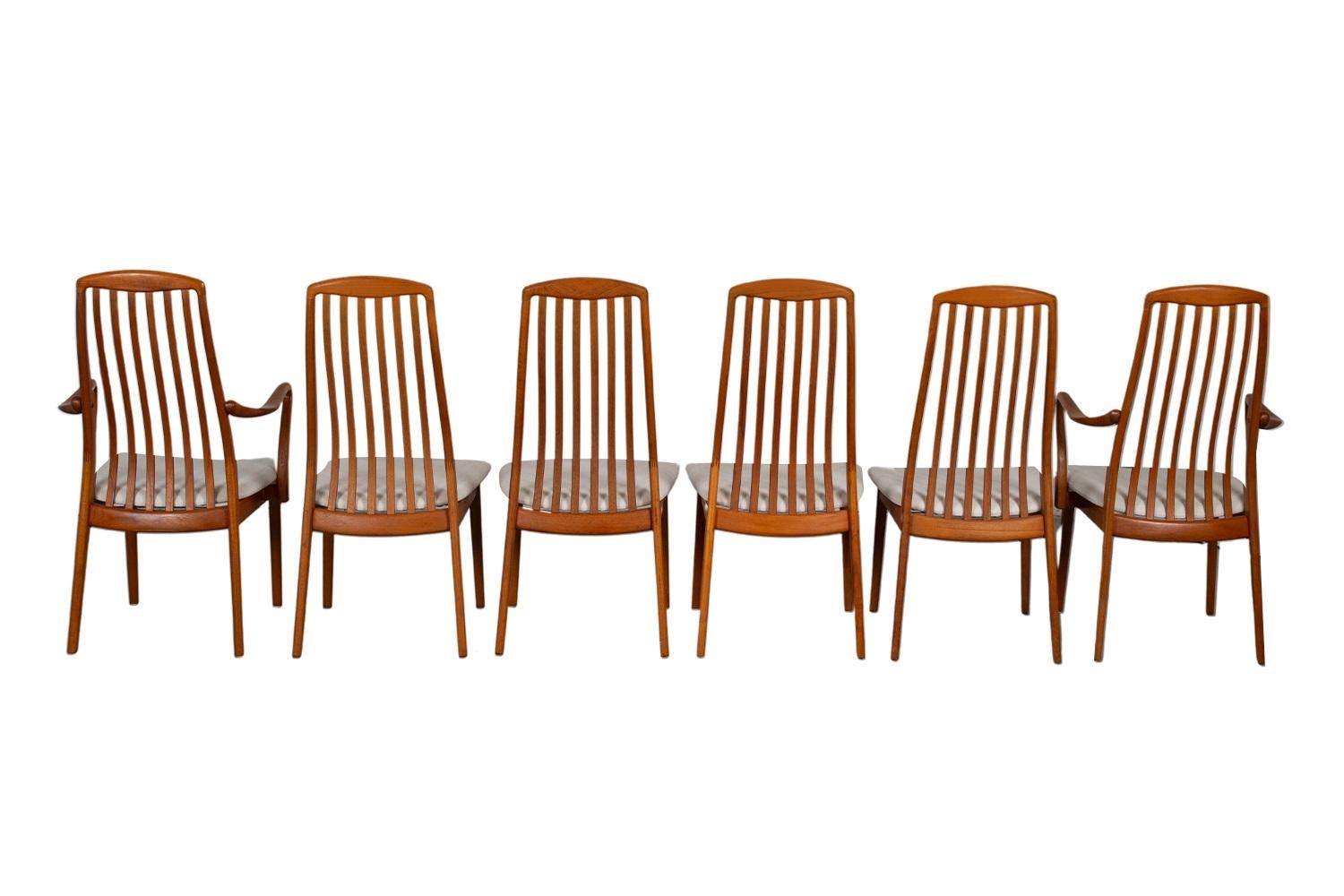Danese Set di 6 sedie da pranzo in teak danese di metà secolo in vendita