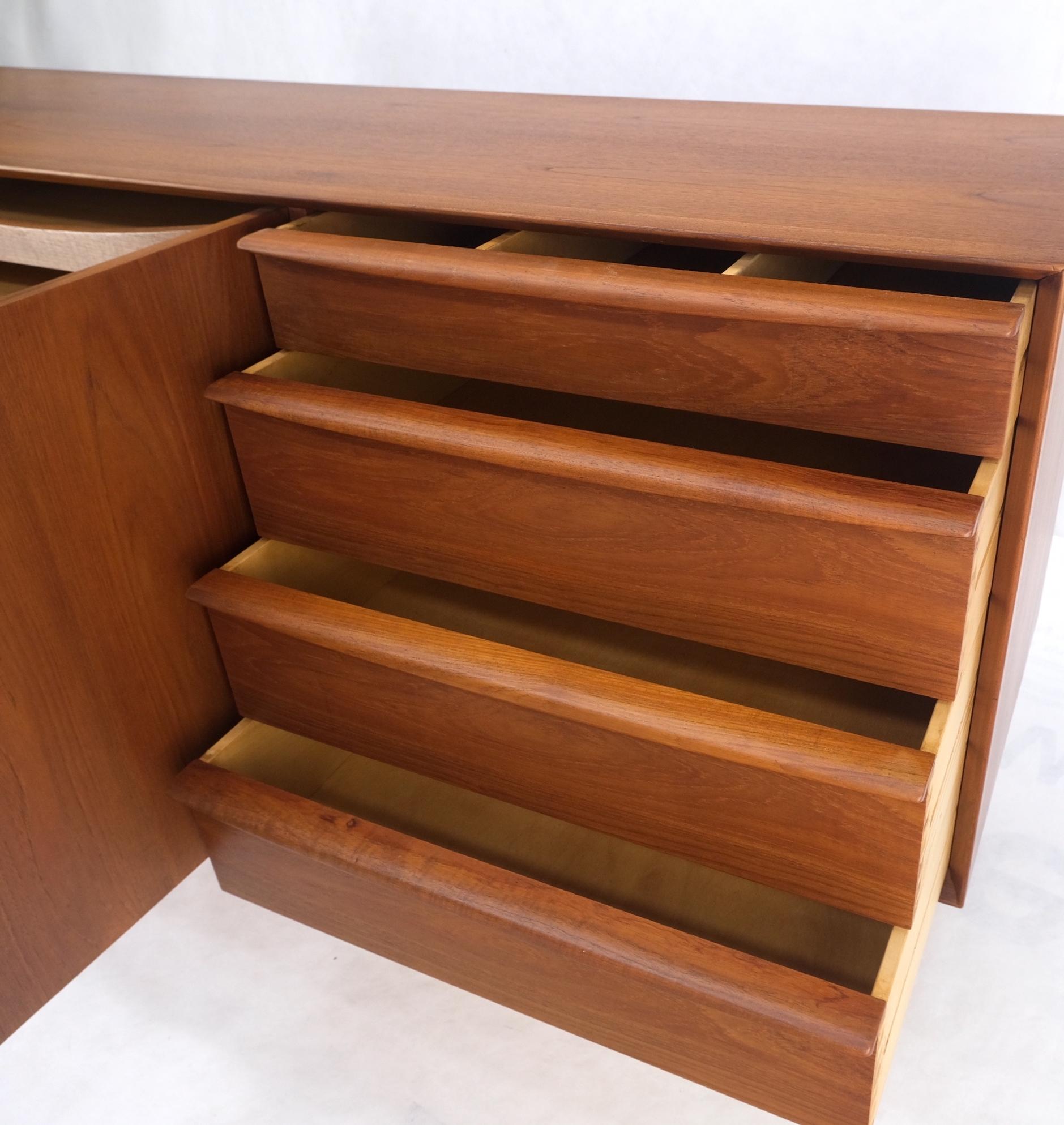 Danish Teak Mid-Century Modern 13 drawers long credenza dresser sideboard MINT!.