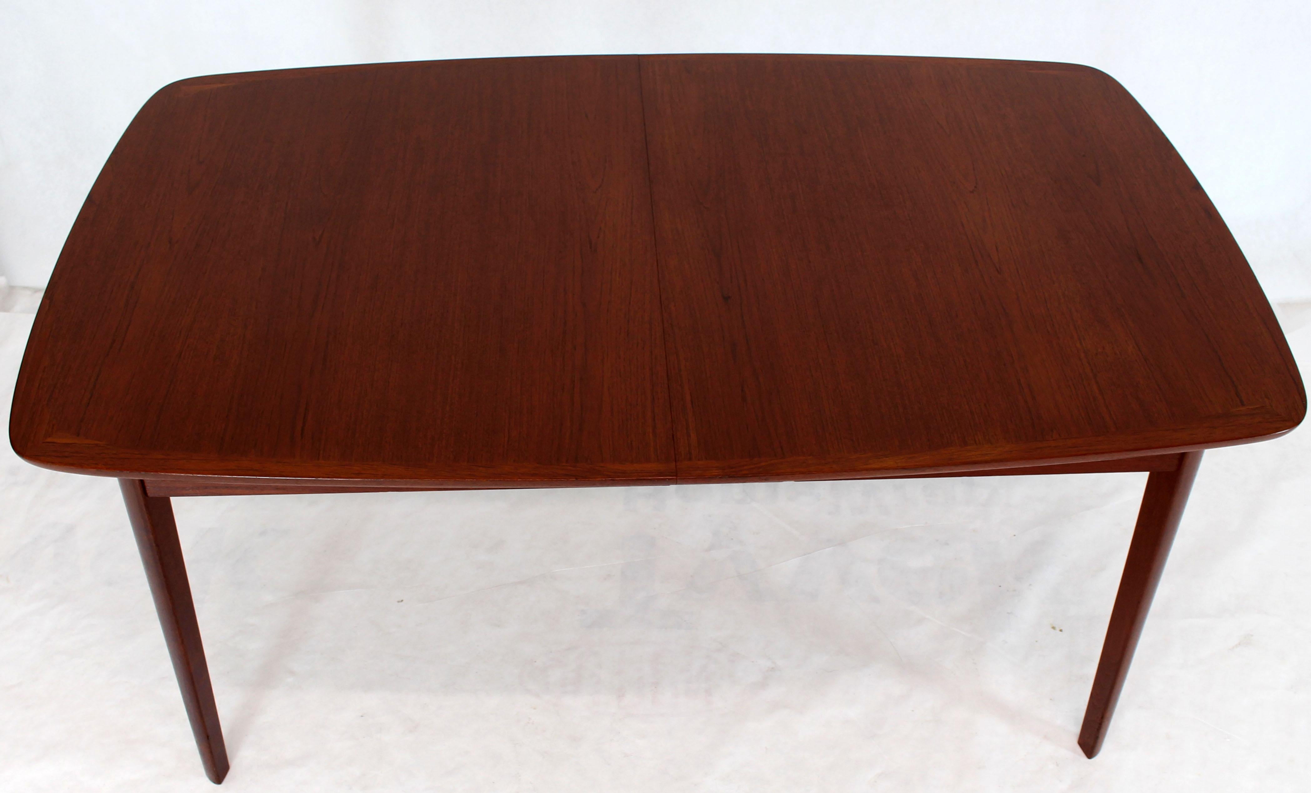 Danish Teak Mid-Century Modern Dining Banquet Table Self Storing Folding Leafs For Sale 7