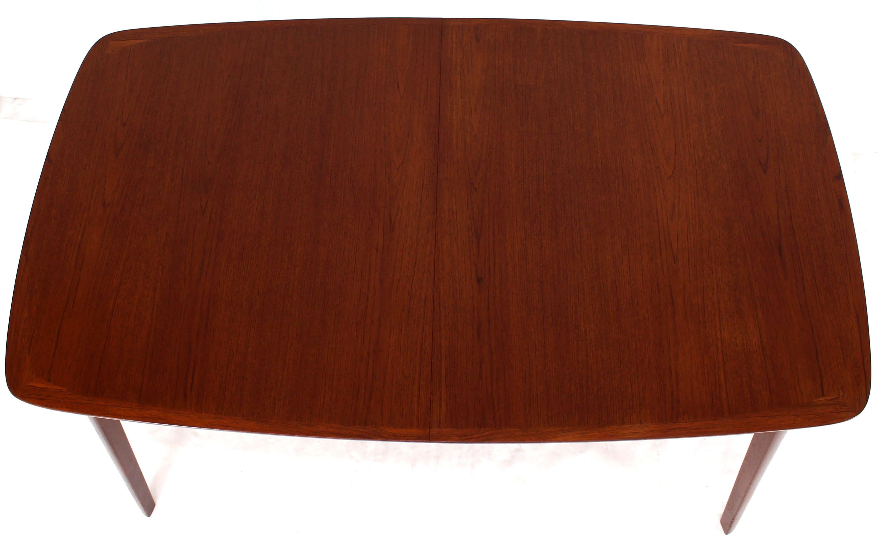 Danish Teak Mid-Century Modern Dining Banquet Table Self Storing Folding Leafs 7