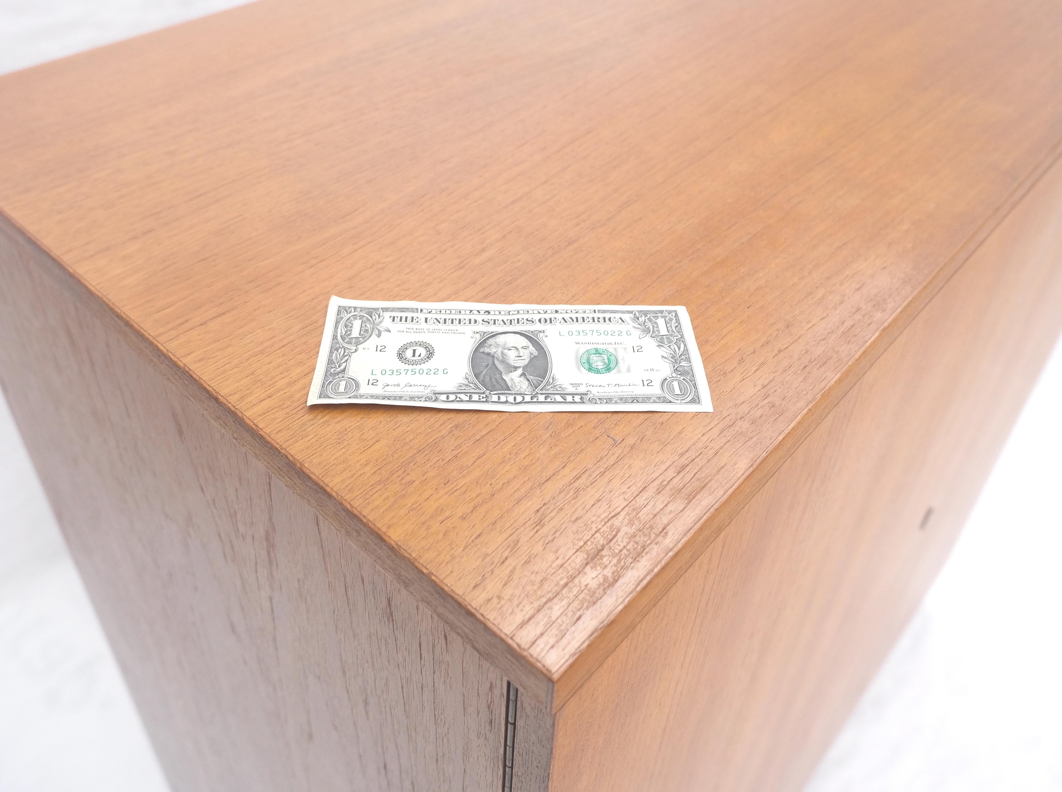 Danish Teak Mid Century Modern Drop Front Secretary Box Desk Cabinet MINT For Sale 11