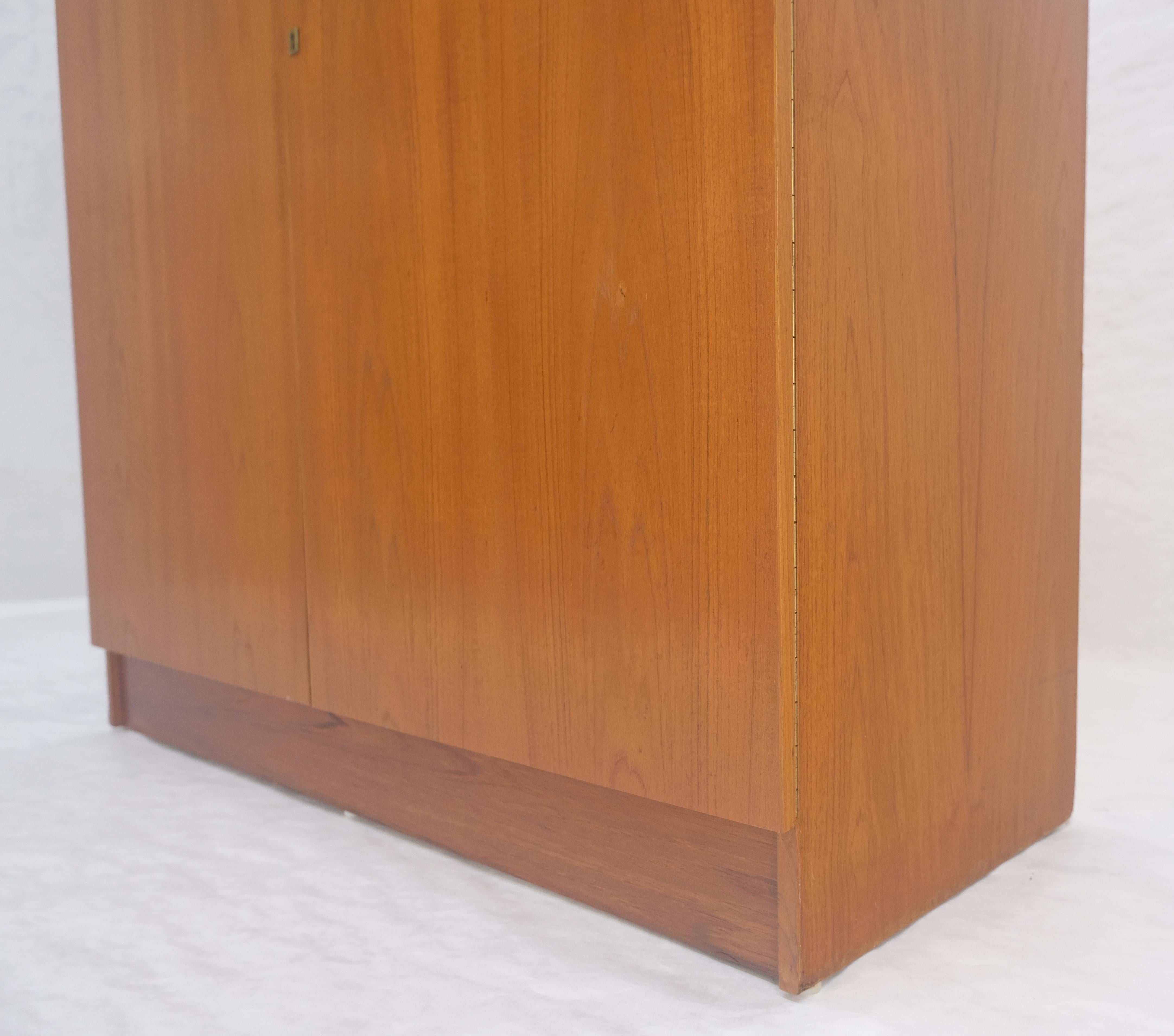 Lacquered Danish Teak Mid Century Modern Drop Front Secretary Box Desk Cabinet MINT For Sale