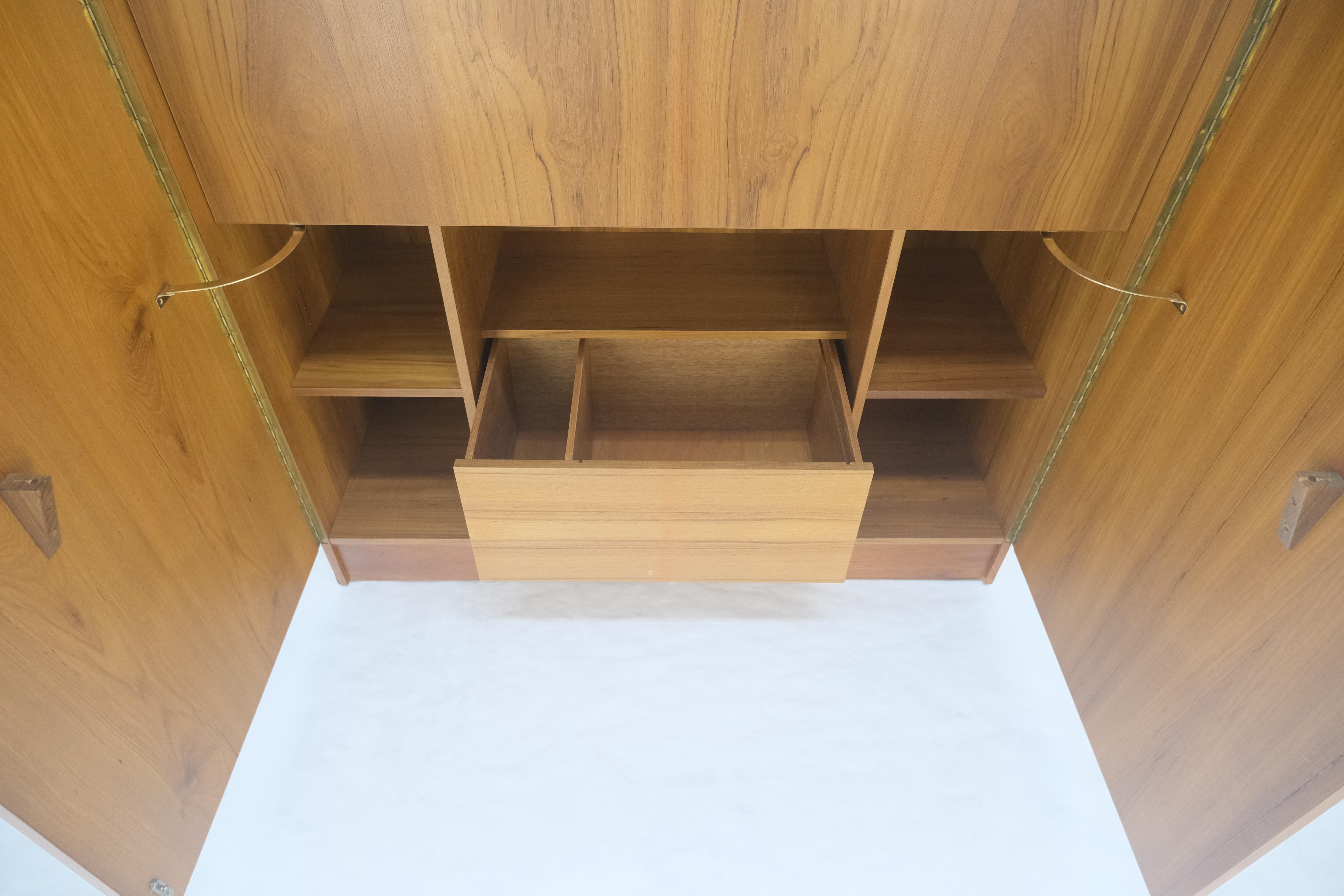 20th Century Danish Teak Mid Century Modern Drop Front Secretary Box Desk Cabinet MINT For Sale