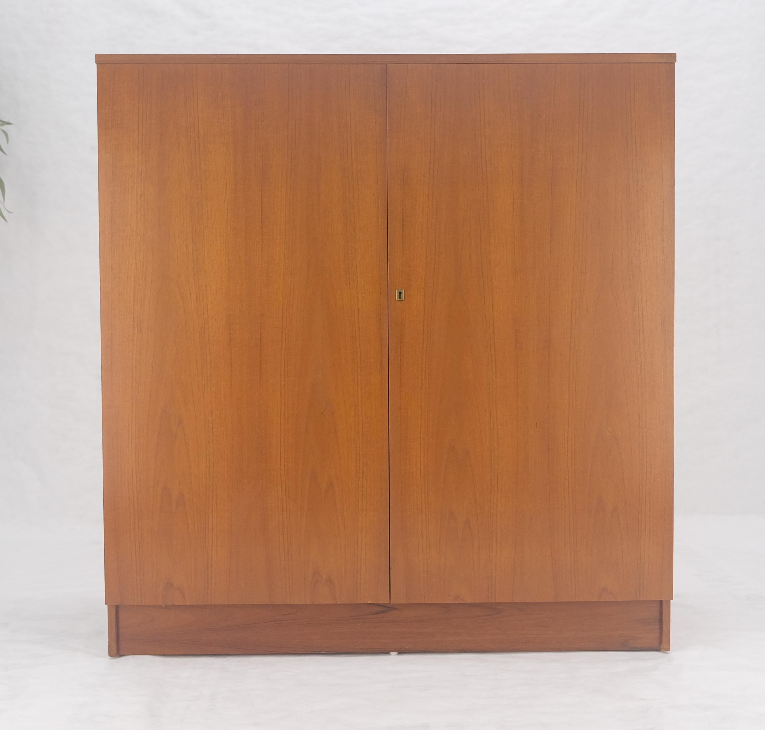 Danish Teak Mid Century Modern Drop Front Secretary Box Desk Cabinet MINT For Sale 1